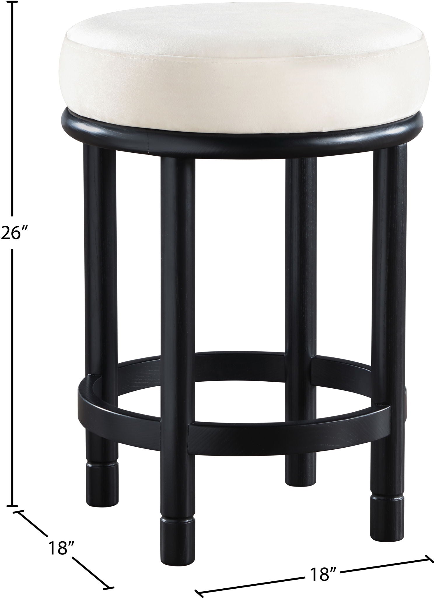 Monette - Counter Stool With Black Base