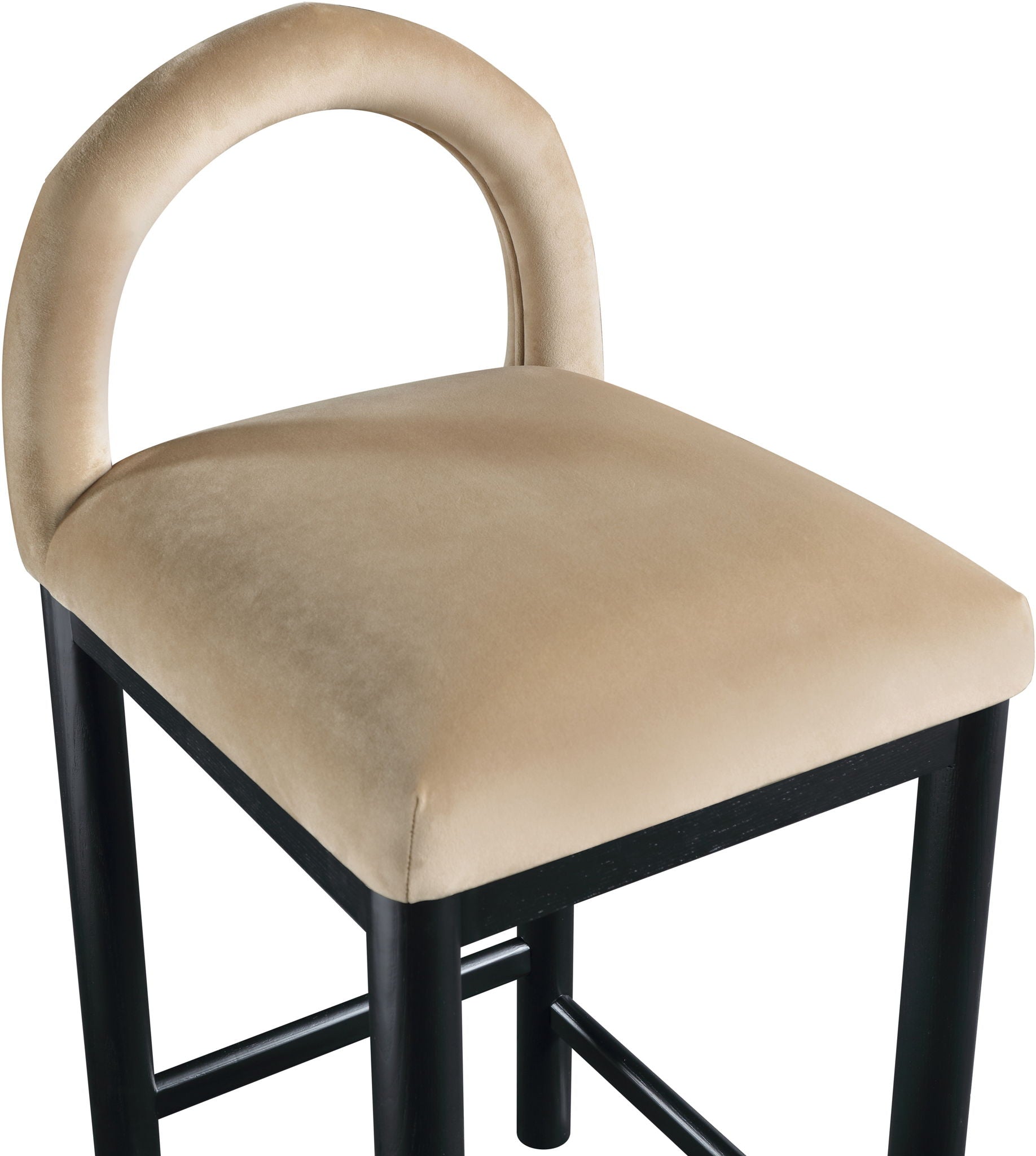 Conrad - Velvet Counter Stool With Black Legs