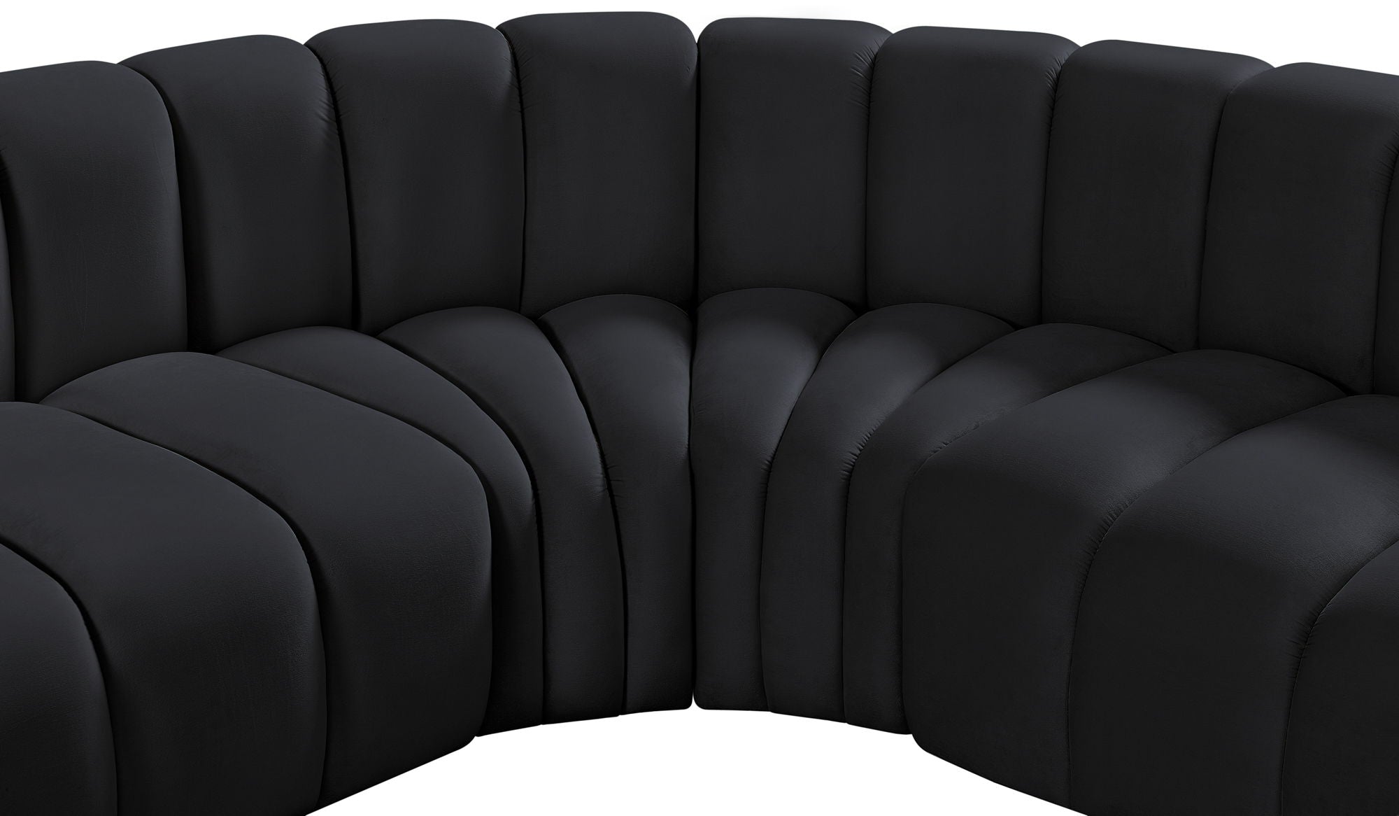 Arc - Velvet 5 Piece U-Shaped Modular Sofa