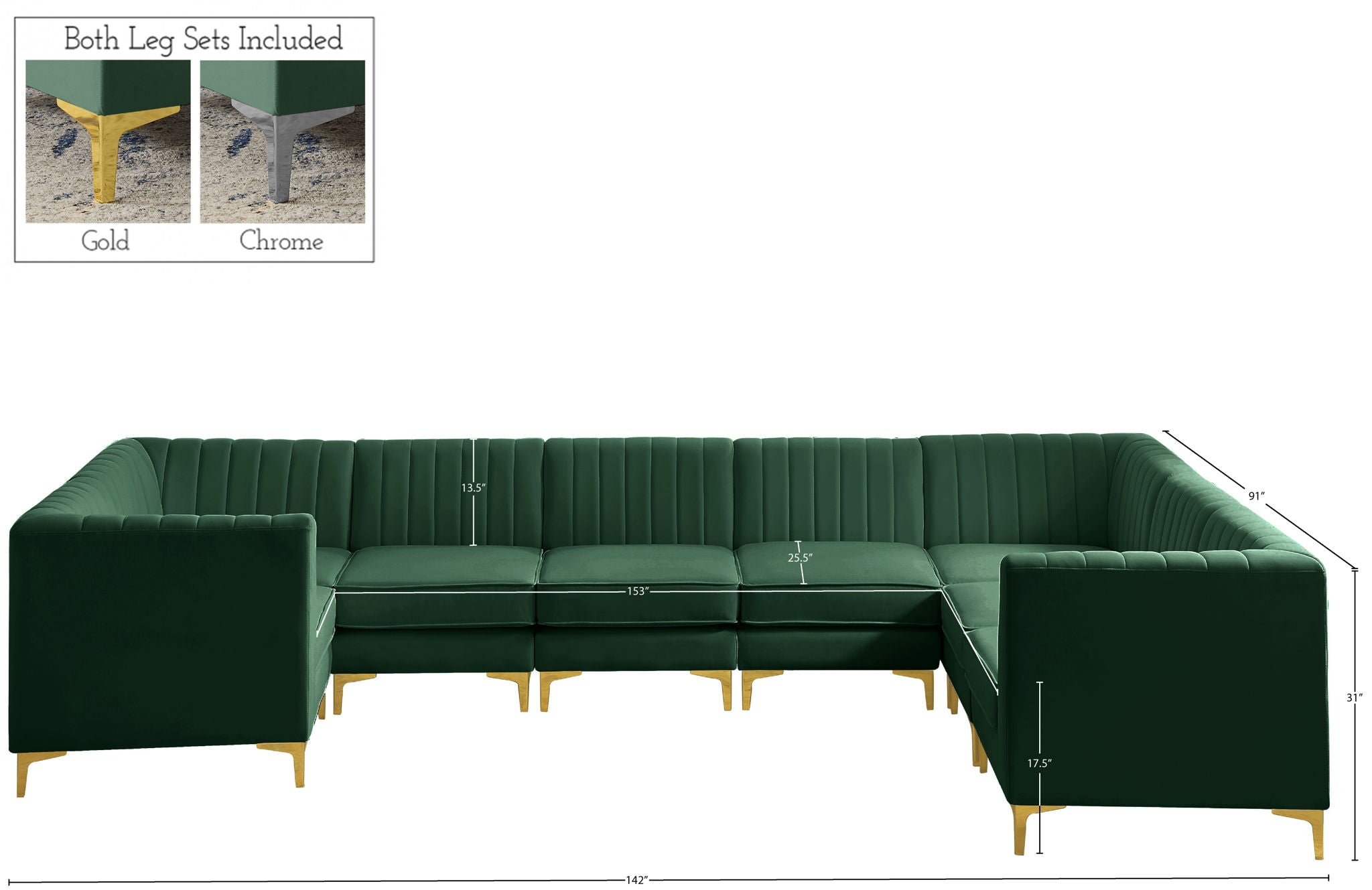 Alina - 8 Piece Modular U-Shaped Sectional