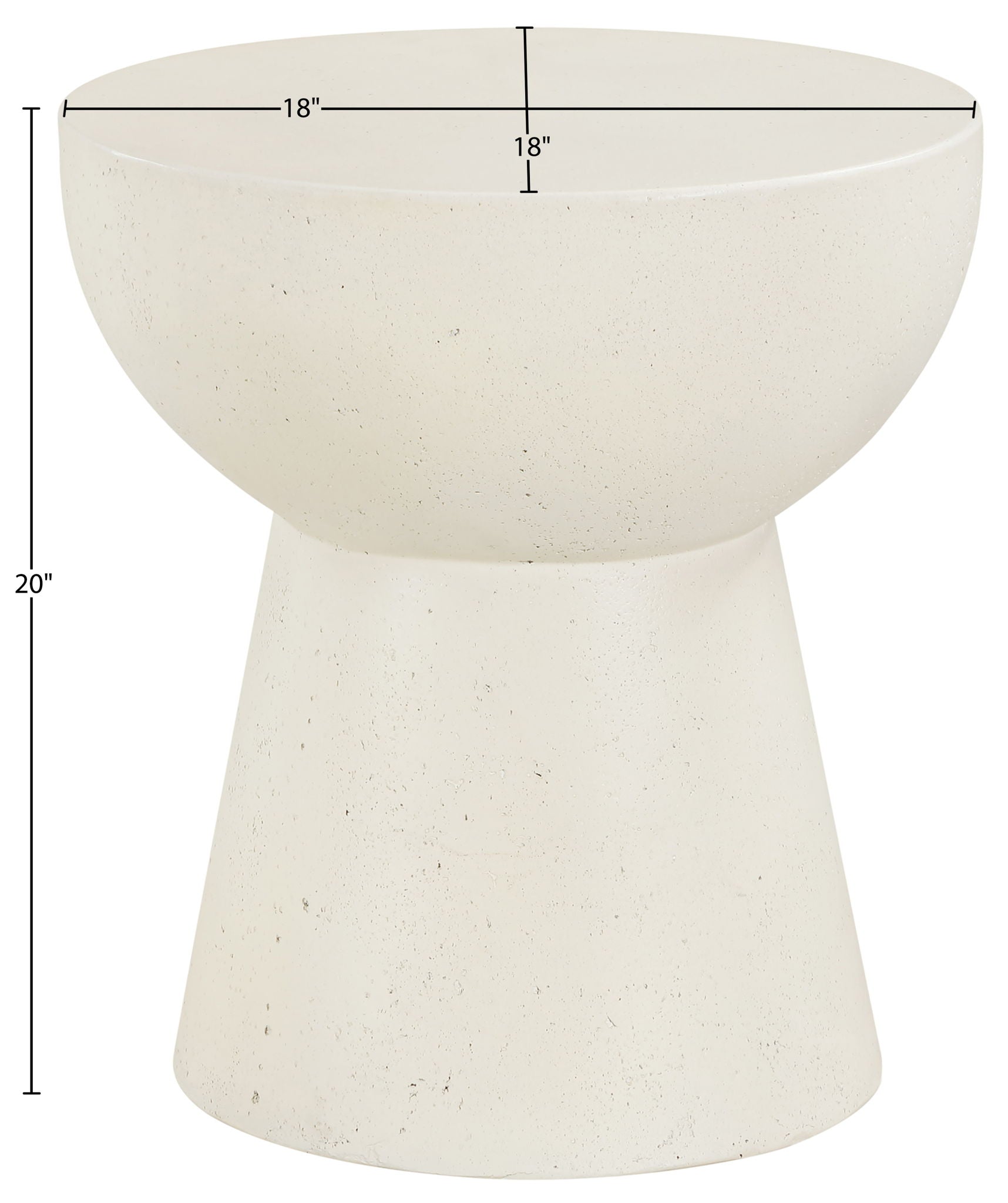 Avaya - Concrete And Fiberglass Indoor / Outdoor End Table - Cream