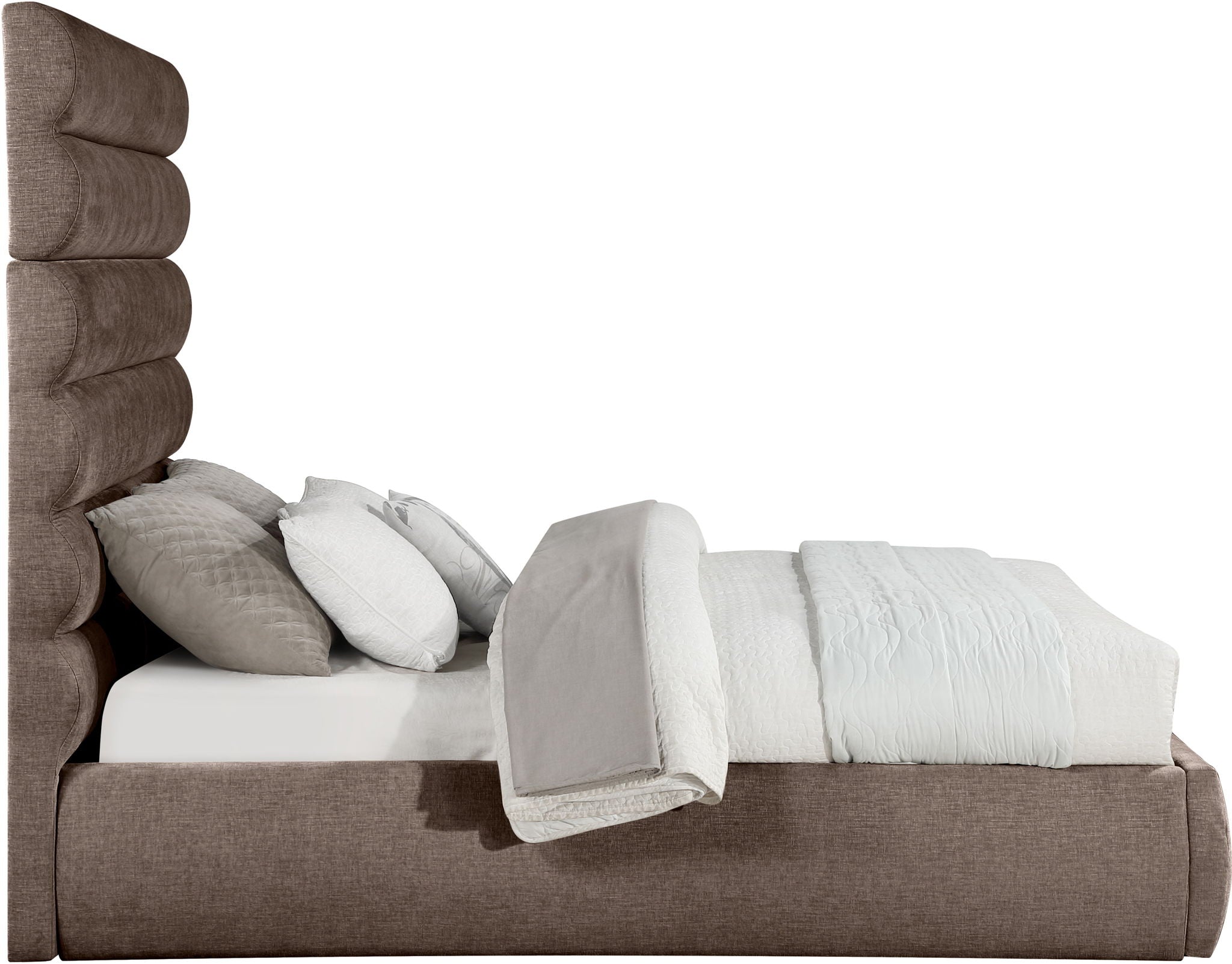 Adam - Chenille Fabric Bed With 70.5" Headboard