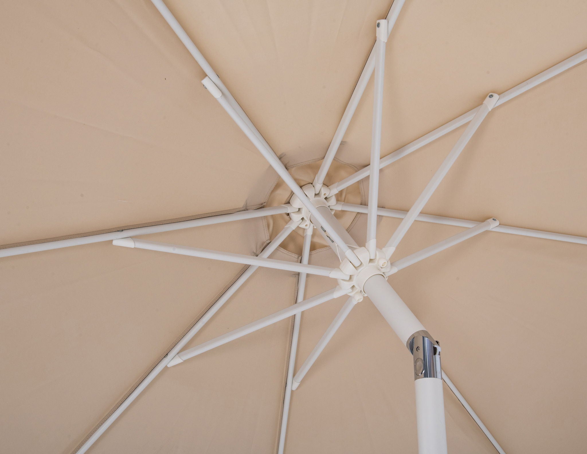 Fiji - Aluminum Patio Umbrella With Round Black And White Base