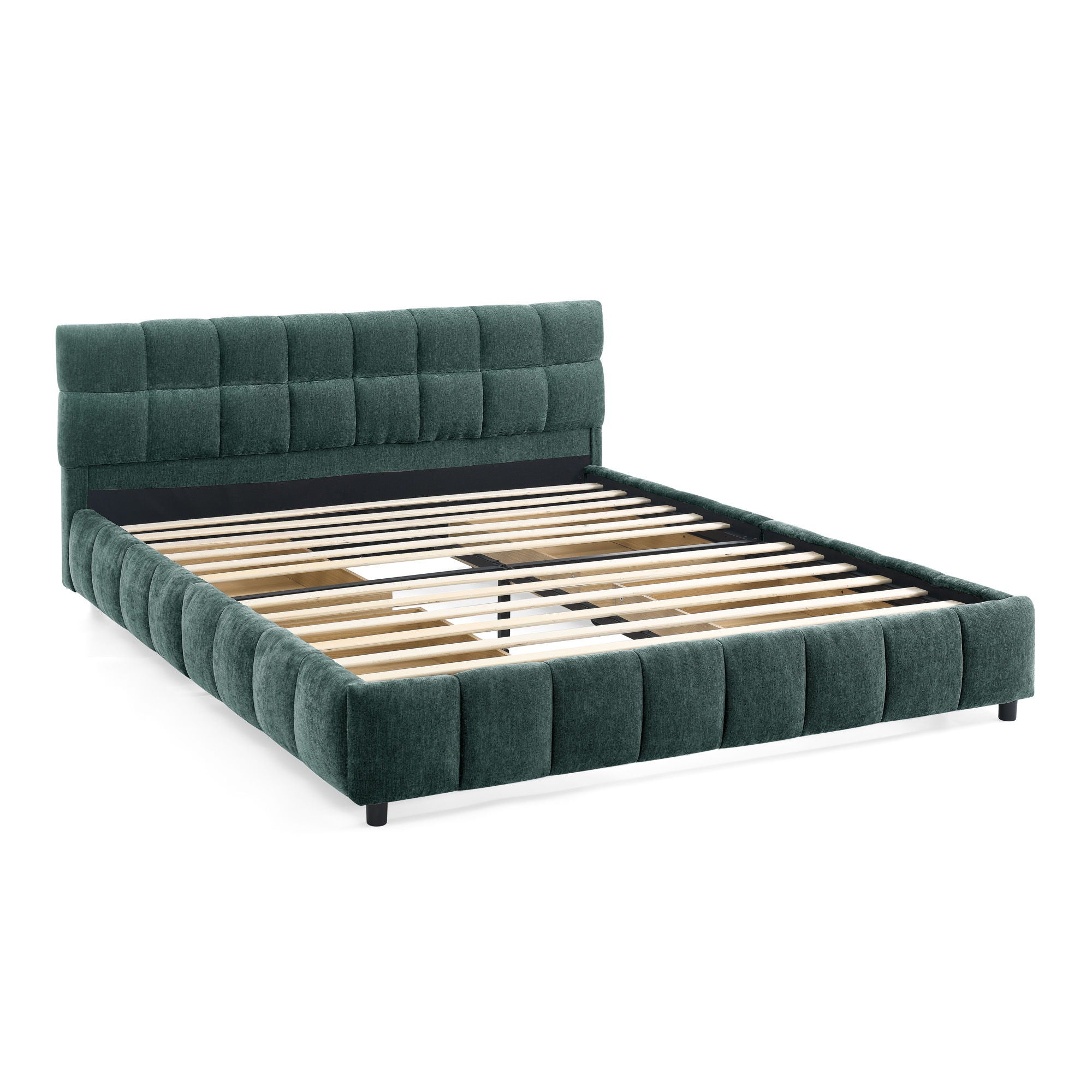 Modern Platform Bed Frame With Thick Fabric
