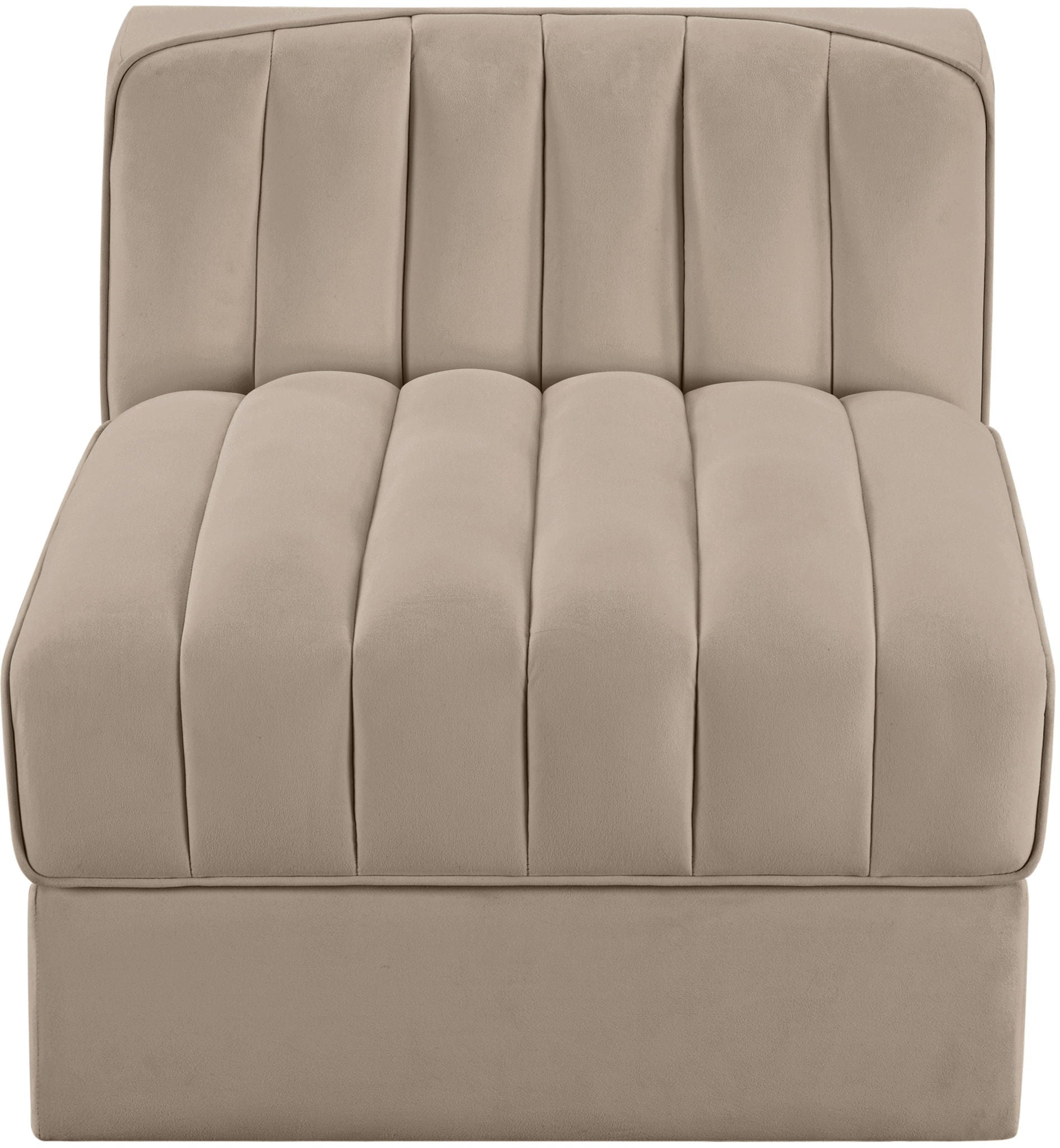 Rummi - Velvet Performance Fabric Upholstered Modular Armless Chair