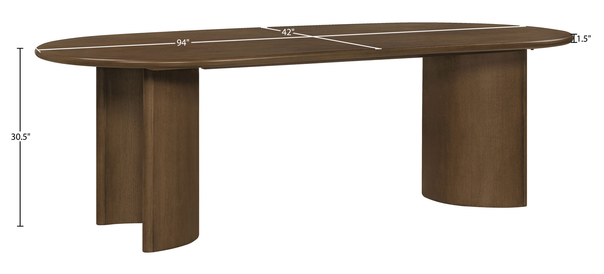 Caldra - Oak Veneer And Solid Wood Dining Table