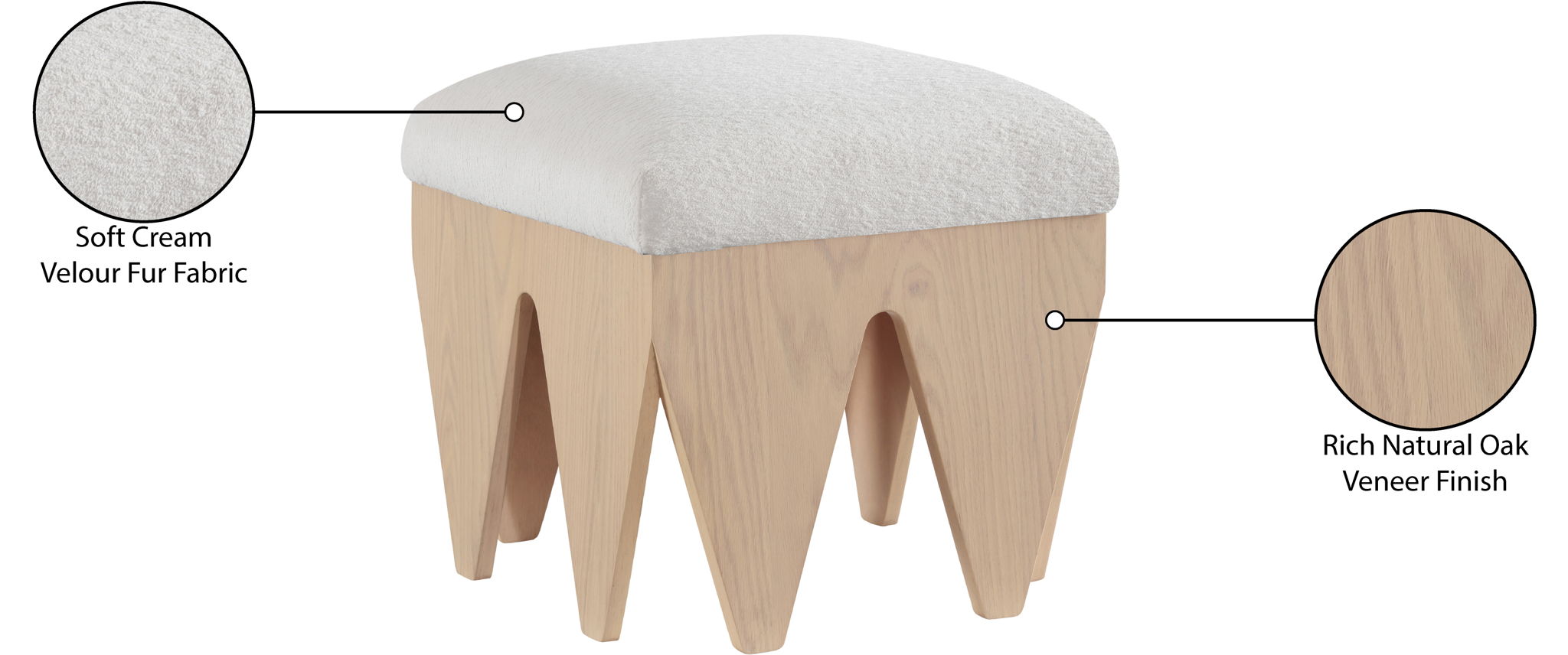 Altair - Fabric Bench - Light Brown Base