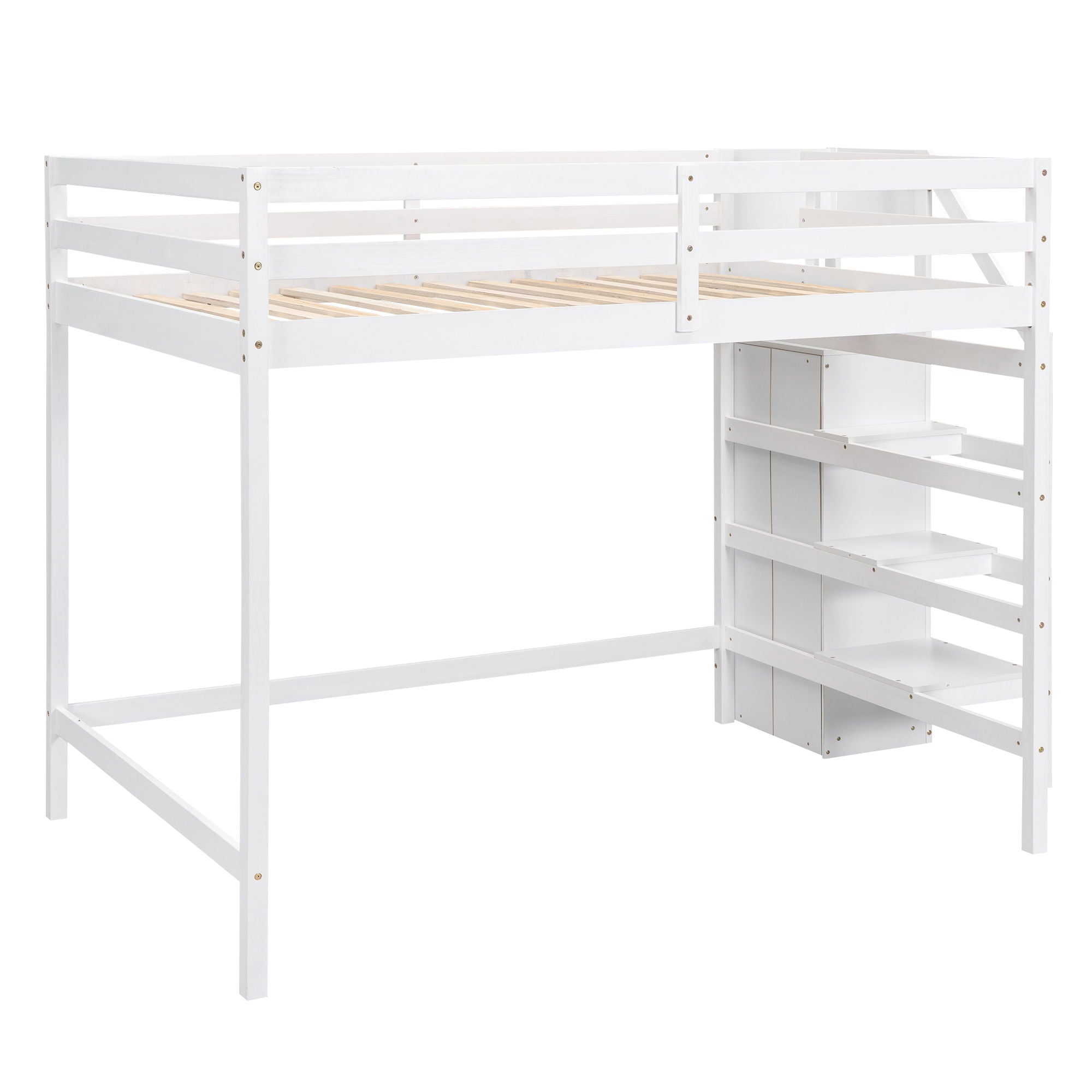 Loft Bed With Built In Storage Wardrobe And Staircase