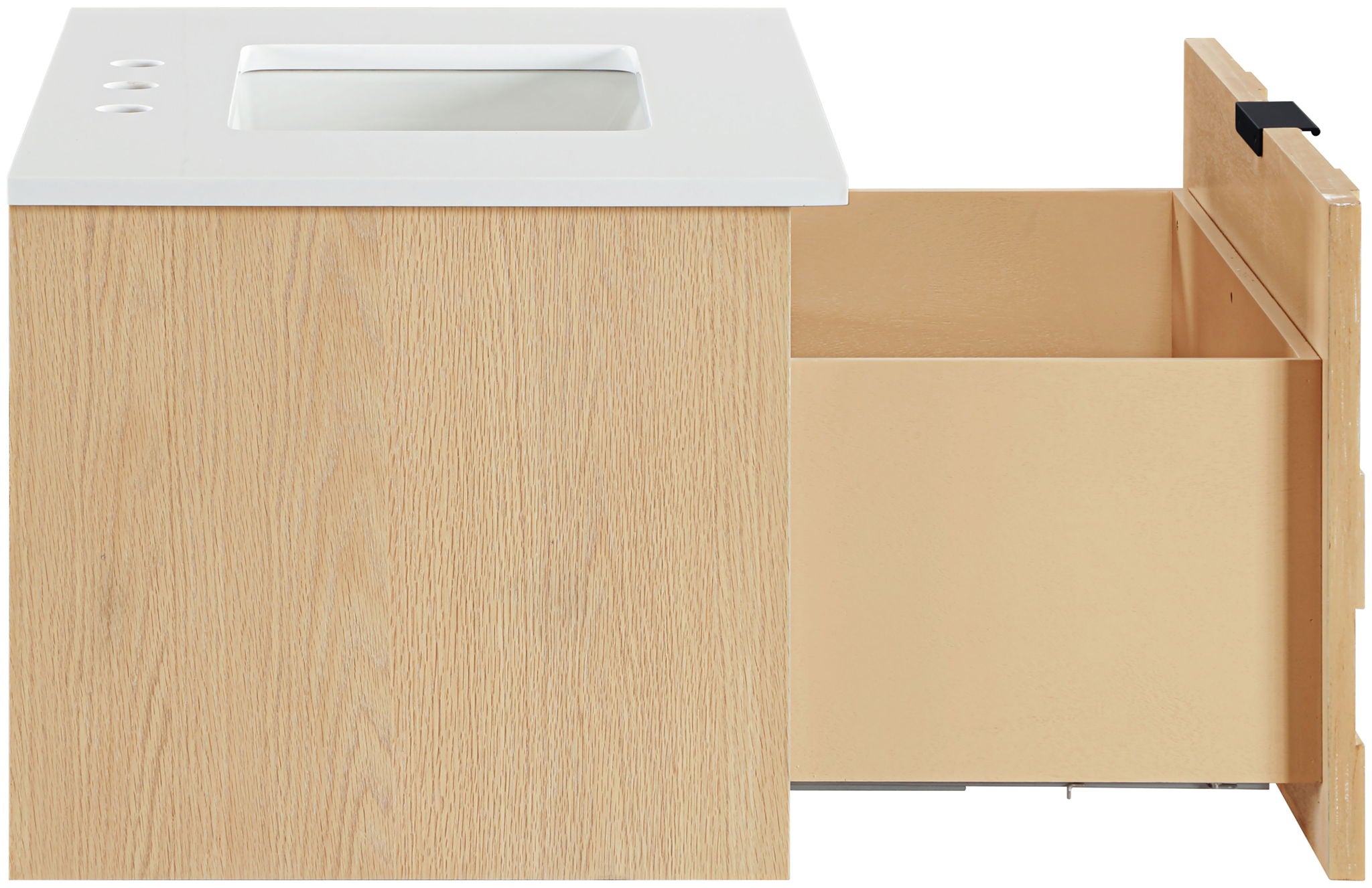Leonardo - Engineered Stone And Solid Wood 24" Wall Mounted Bathroom Vanity