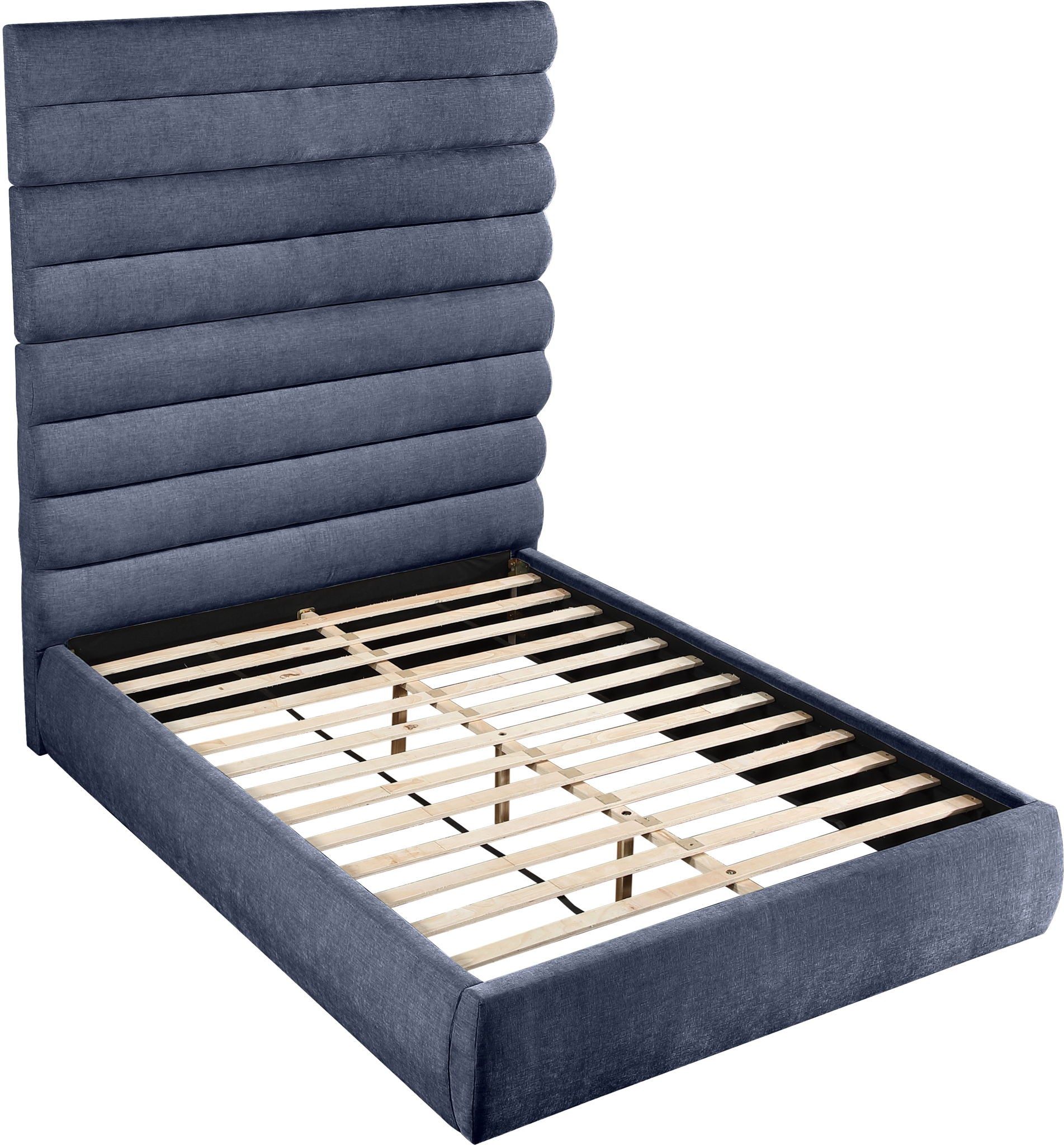 Adam - Chenille Fabric Bed With 89" Headboard