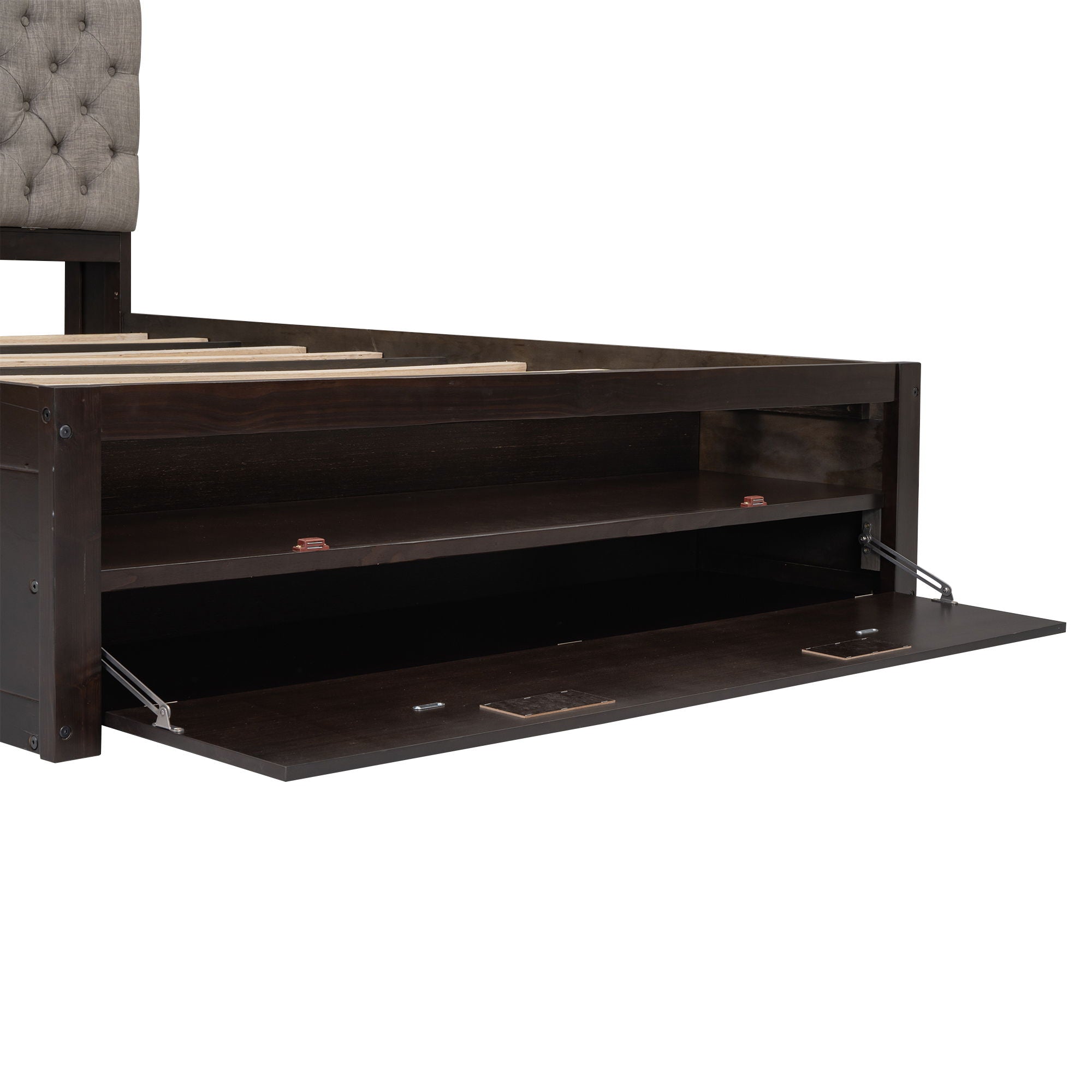 Platform Bed With Storage Headboard, Shoe Rack And 4 Drawers