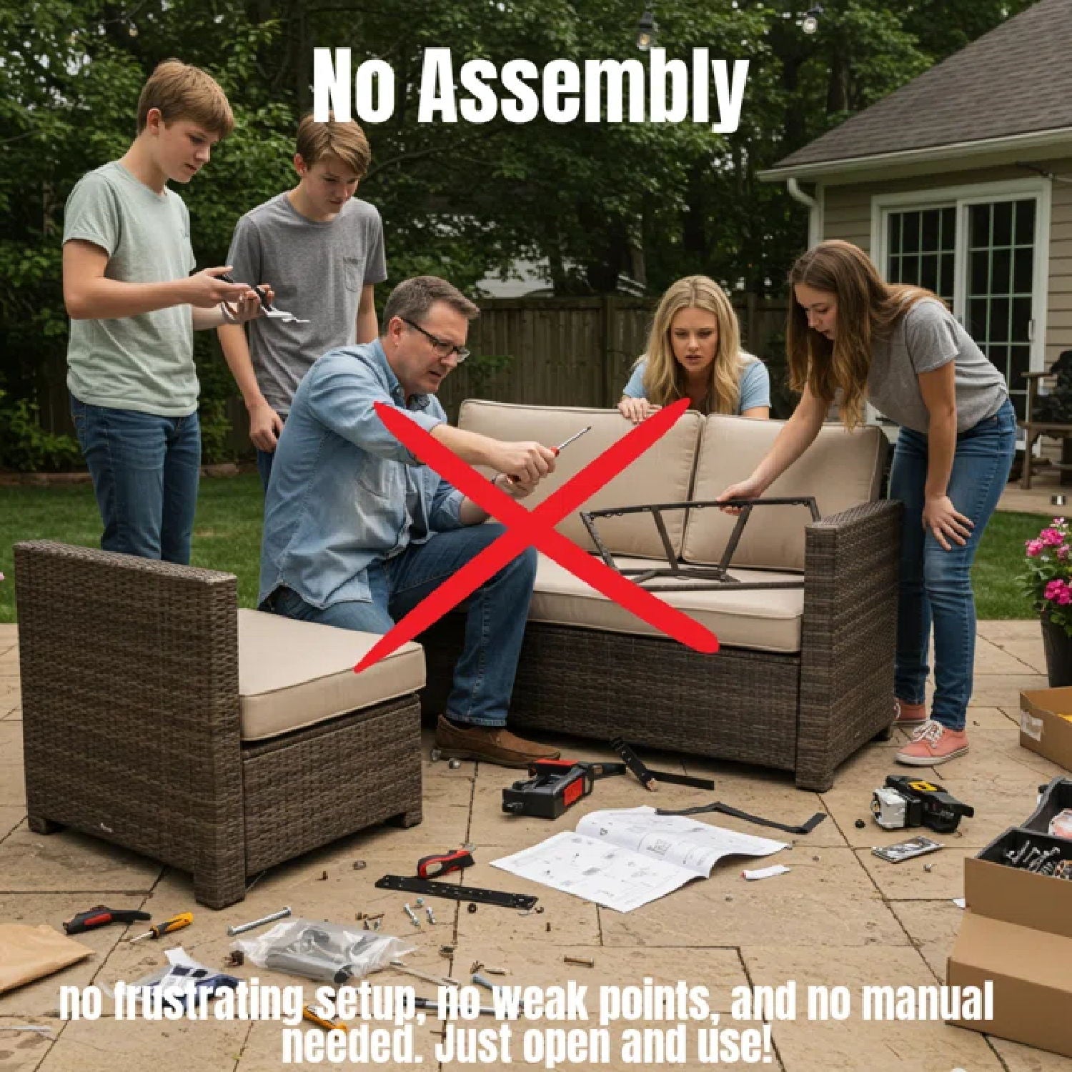 Stylish Wicker Patio Set Table