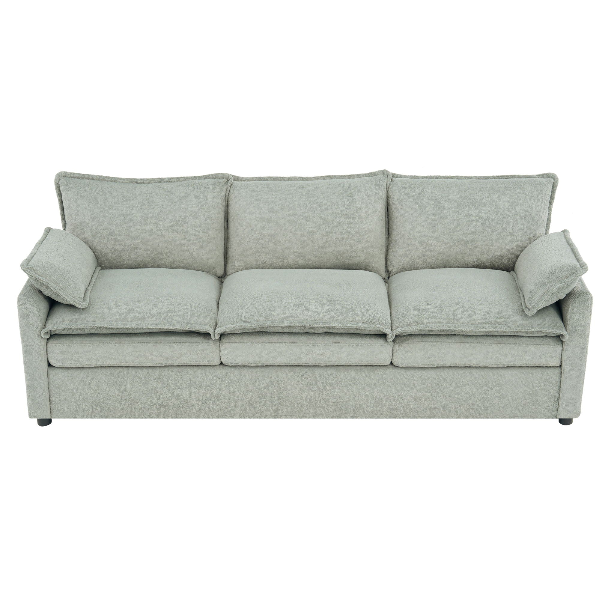 Modern 3 Seater Sofa With Side Storage Pockets For Living Room