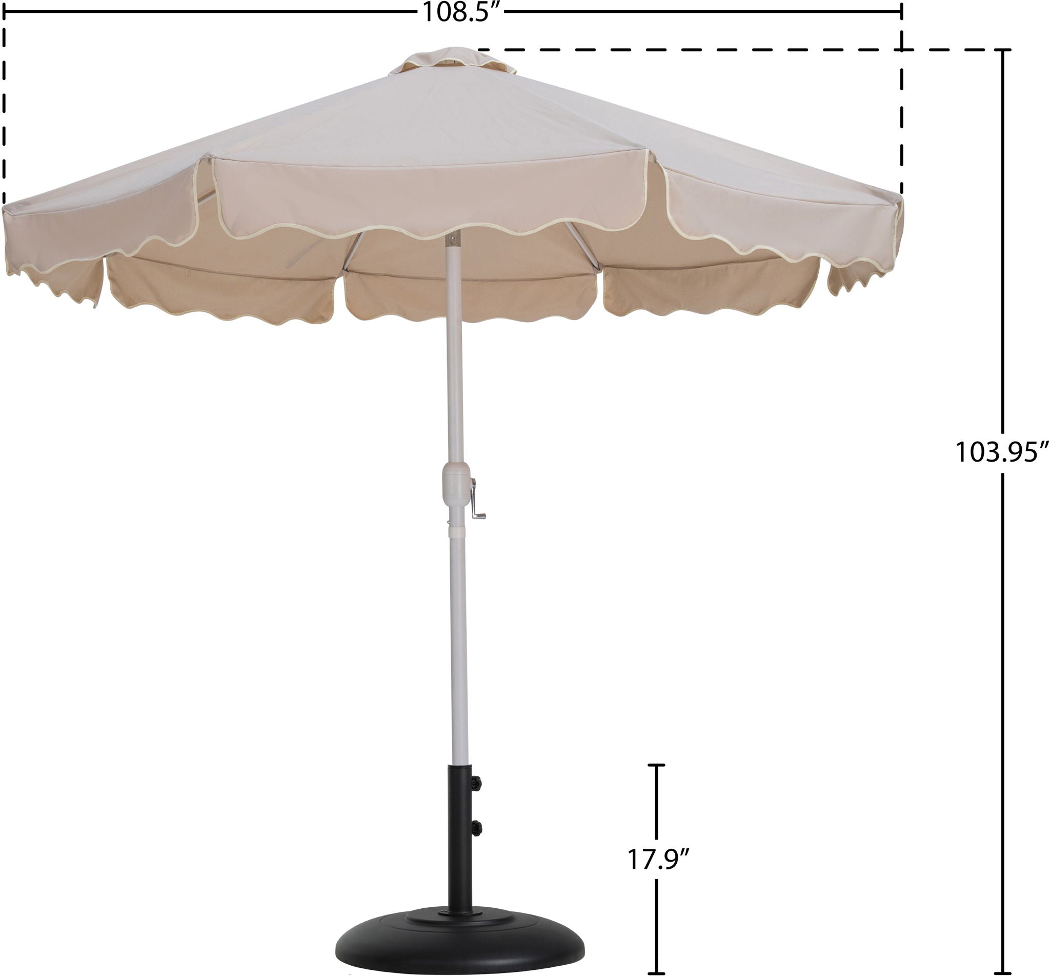 Amalfi - Patio Umbrella - Black Base / White Pole