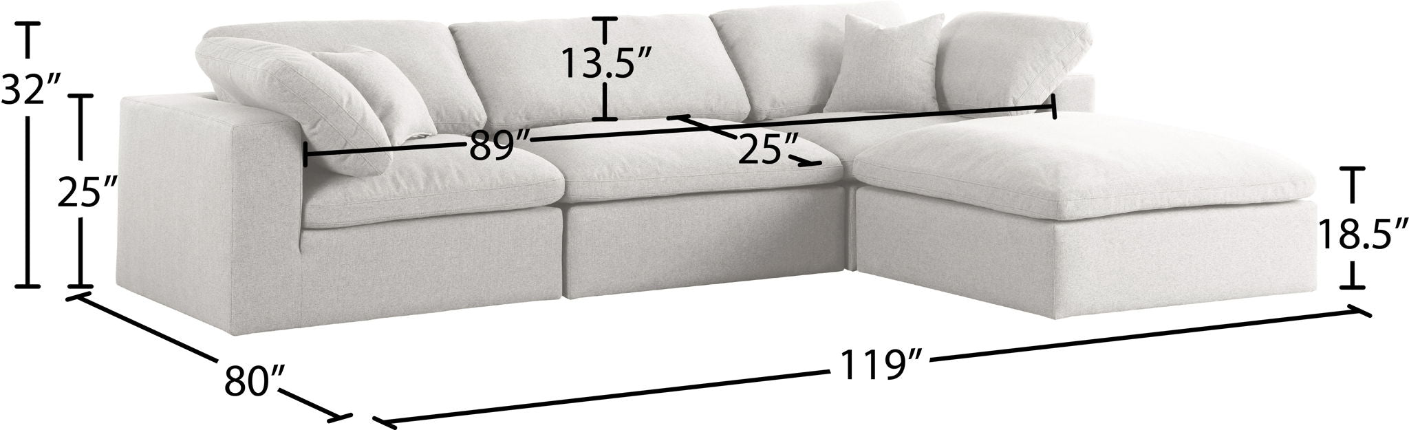 Serene - 4 Piece Modular Sectional