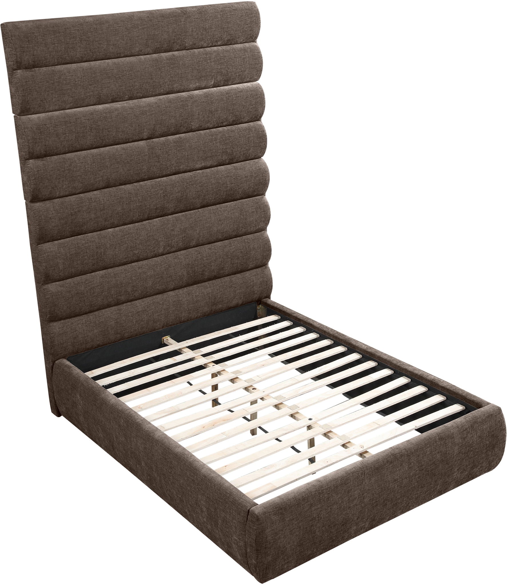 Adam - Chenille Fabric Bed With 89" Headboard