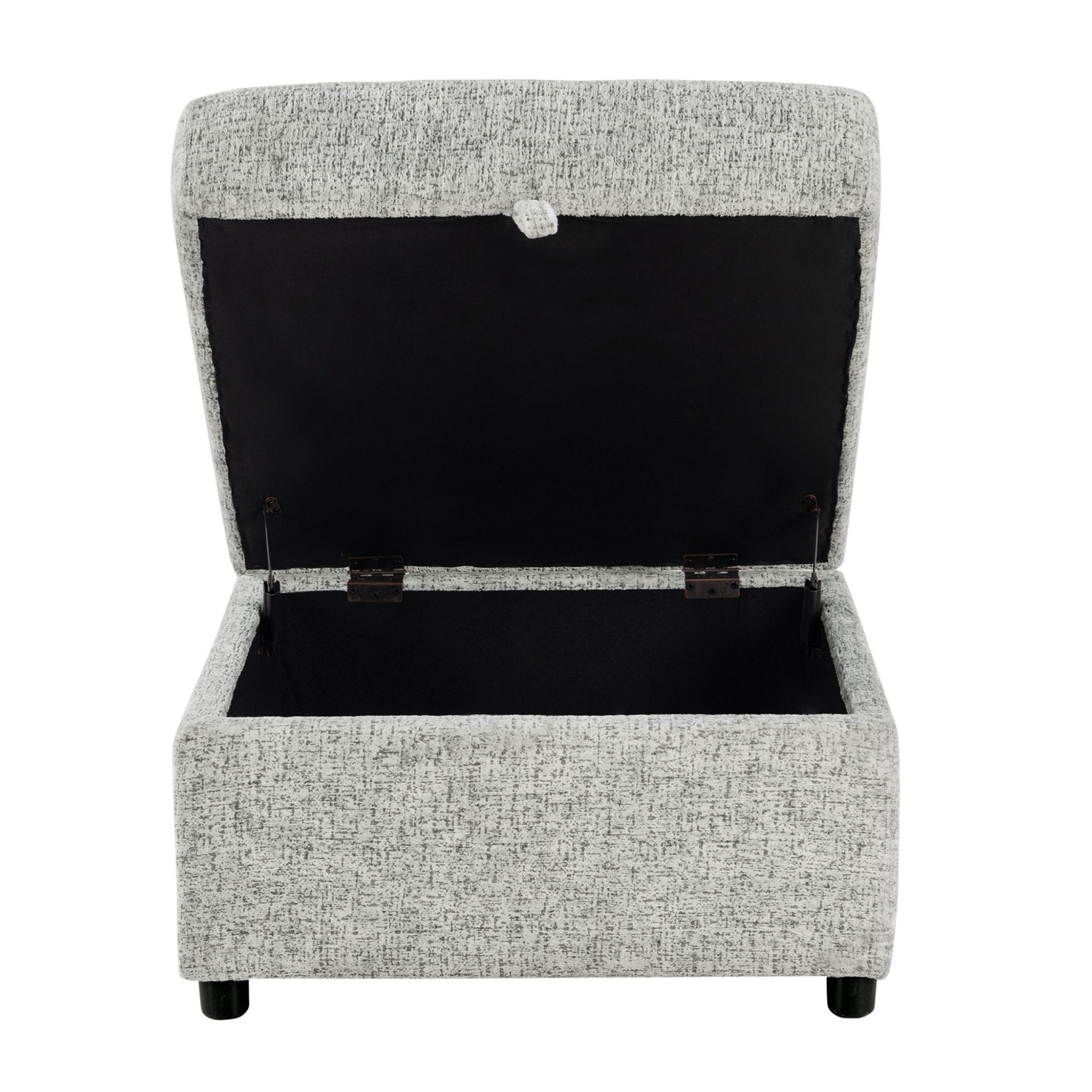 Emiliano - Sectional Sofa With 3 Pillows And Storage Ottoman - Nickel