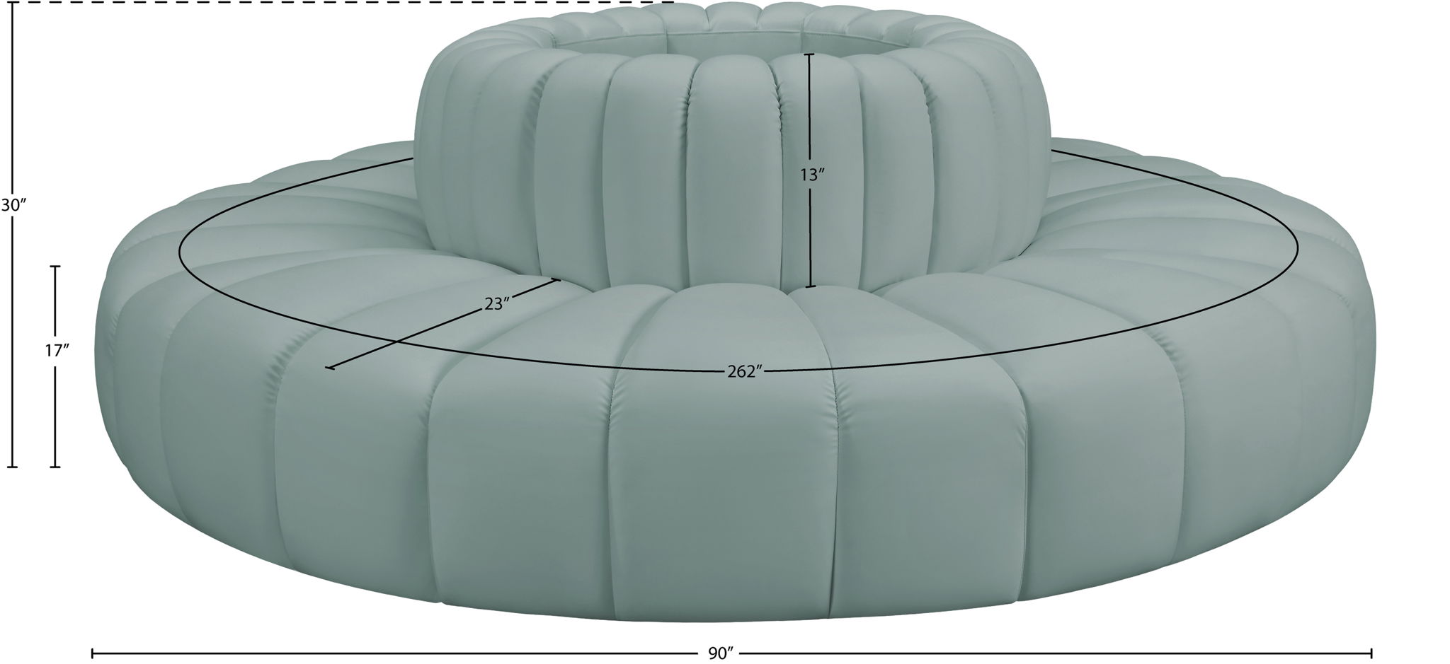 Arc - Faux Leather 8 Piece Round Modular Sofa