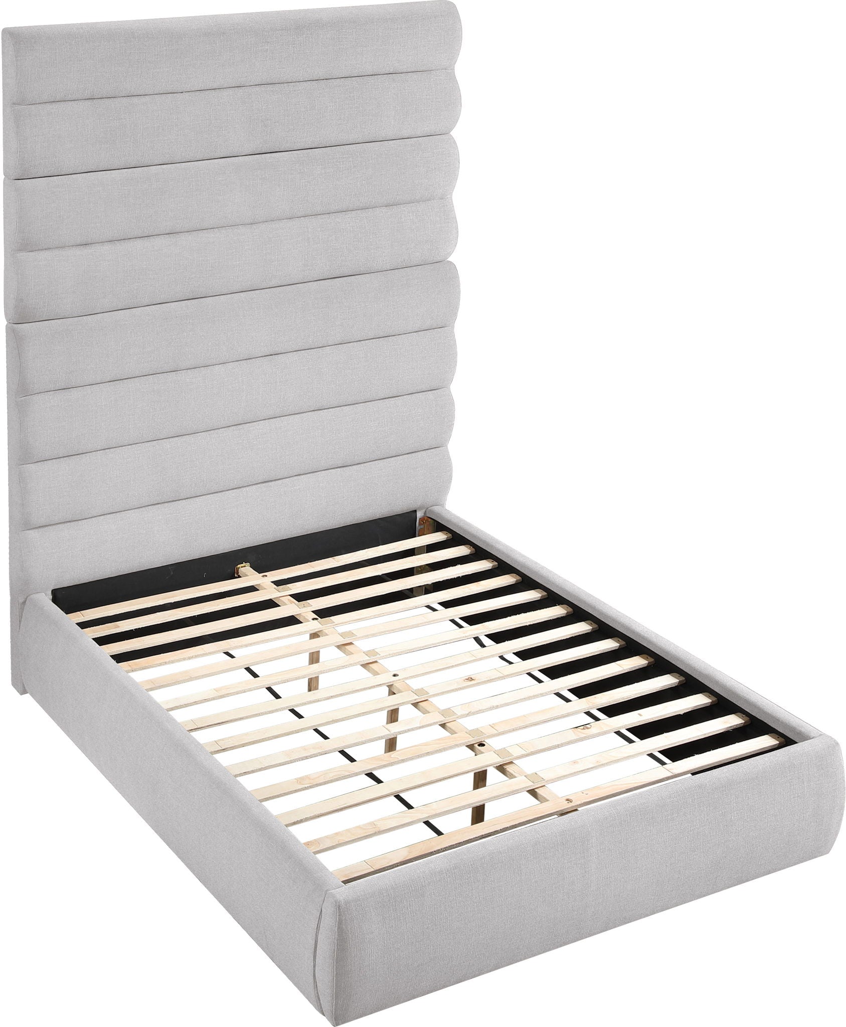 Adam - Linen Fabric Bed With 89" Headboard