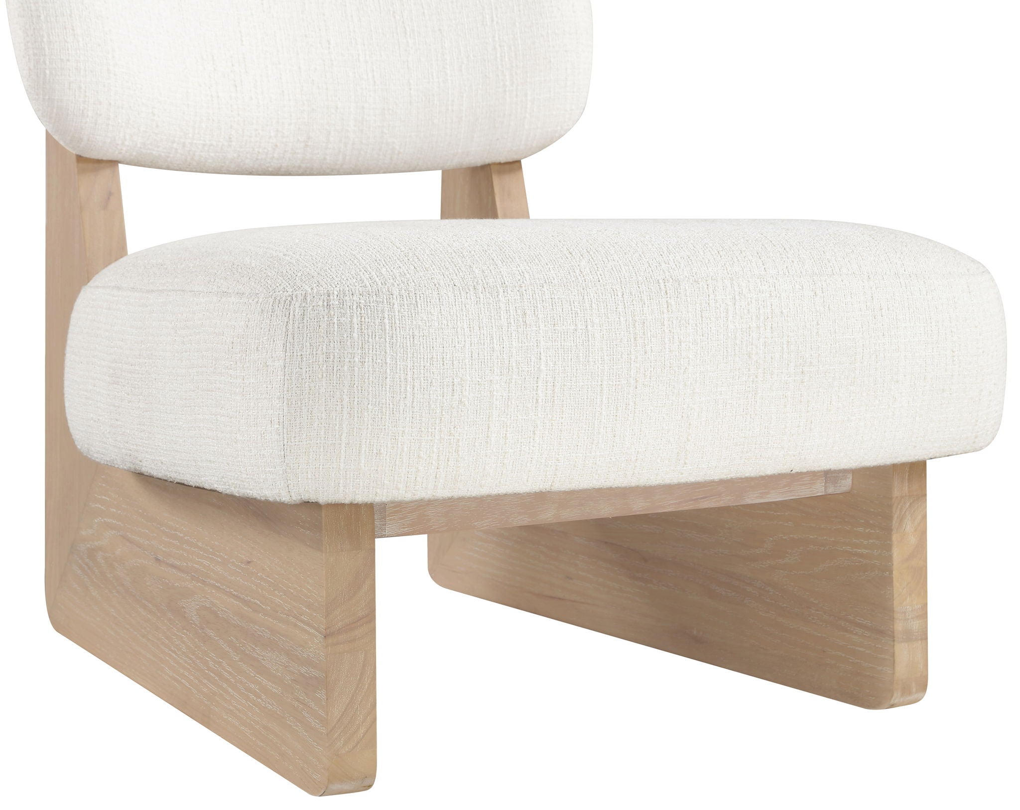 Vetra - Linen Textured Fabric Upholstered Accent Chair With Natural Base