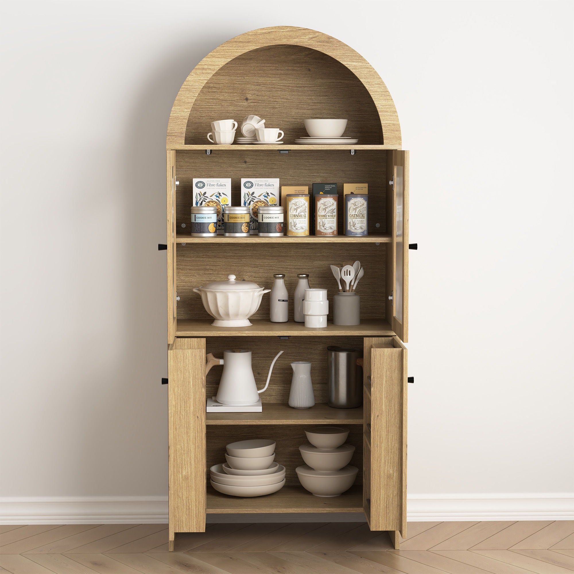 Modern Tech Inspired Dome Cabinet With LED Lighting