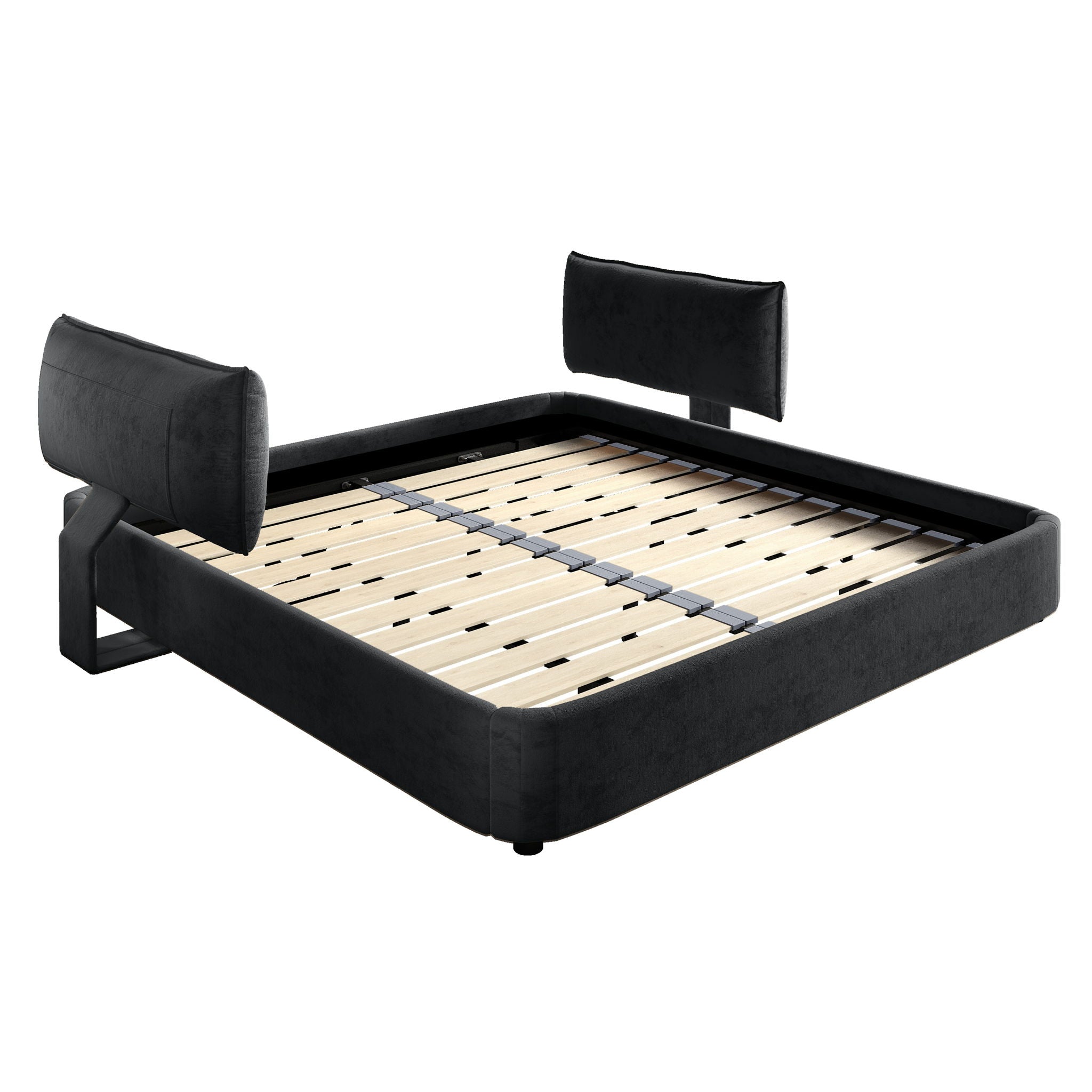Cloud Bed Frame With Oversized Padded Movable Headboard
