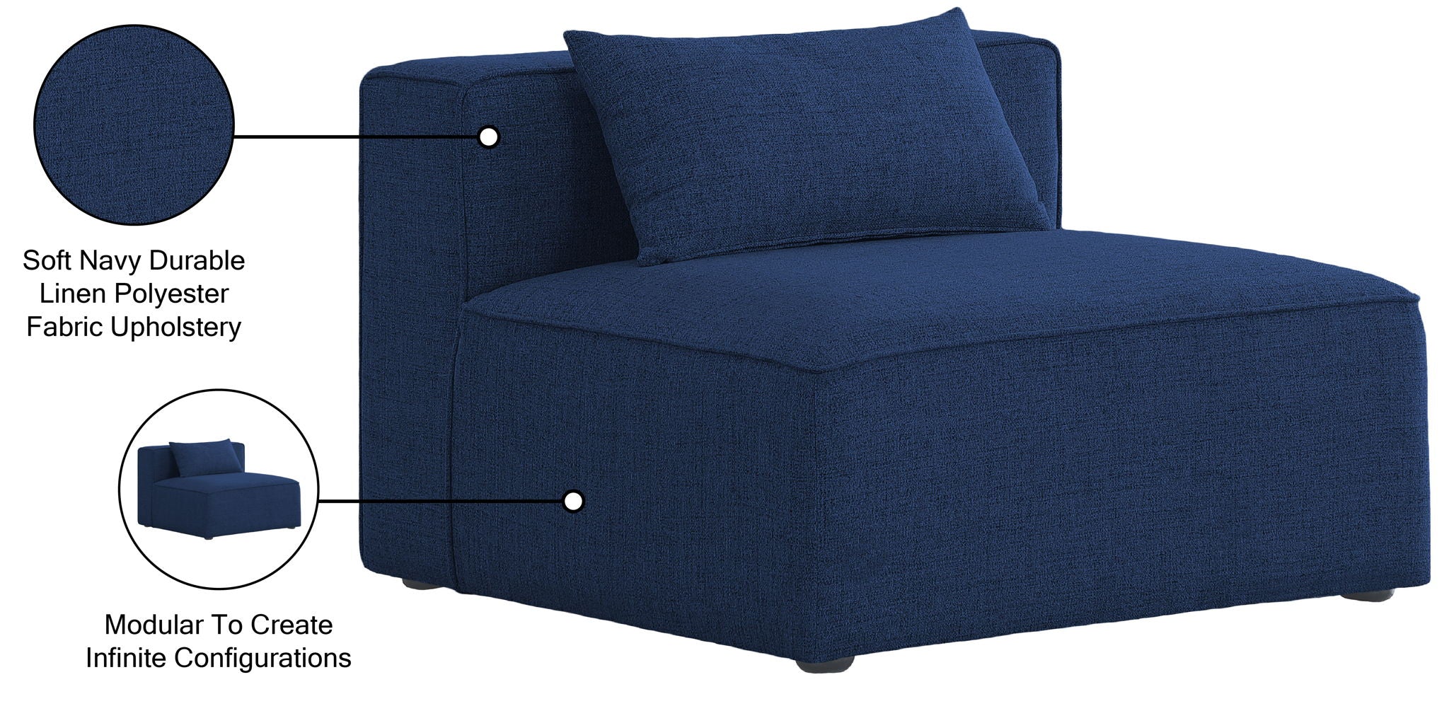 Cube - Linen Armless Chair