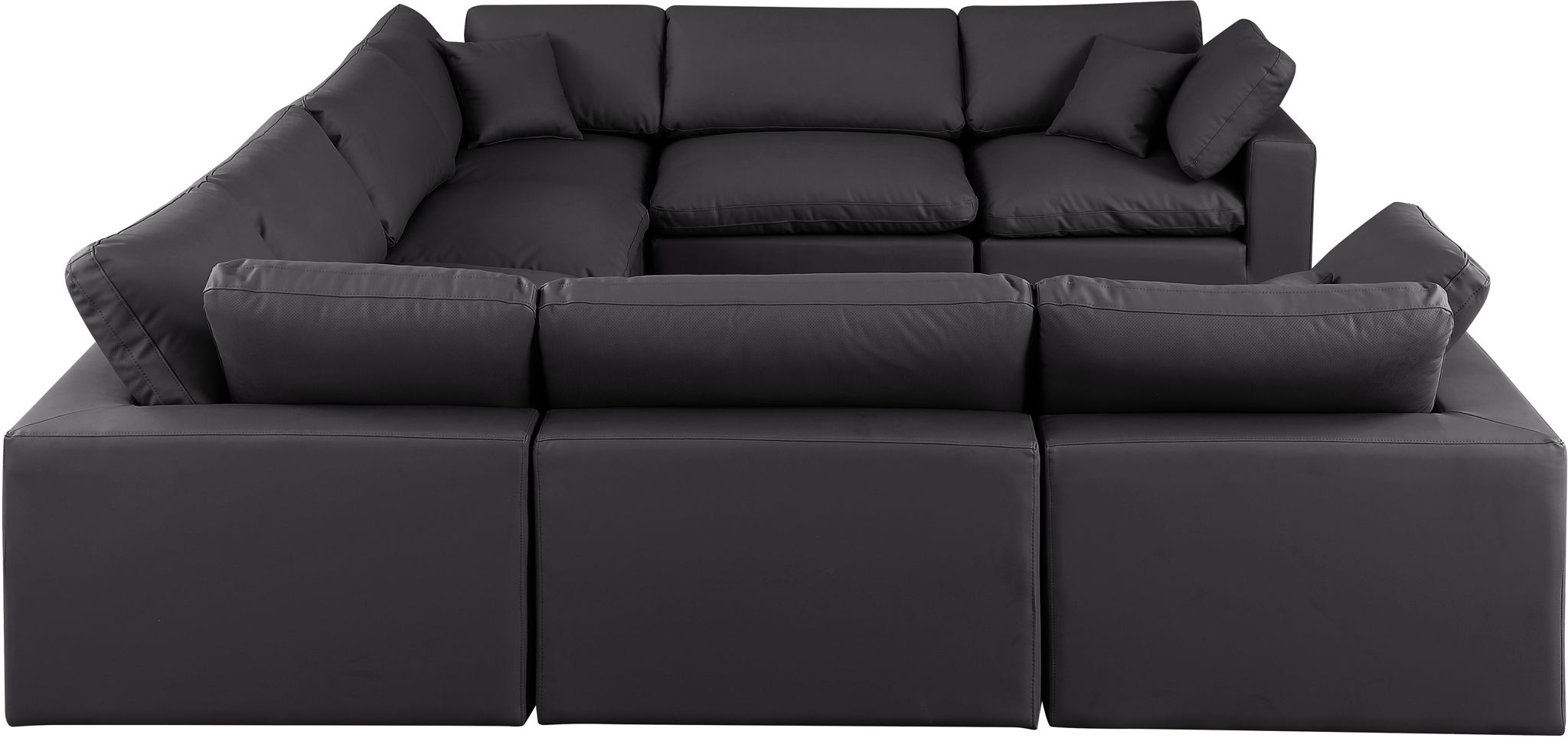 Comfy - 8 Piece Faux Leather Modular Sectional