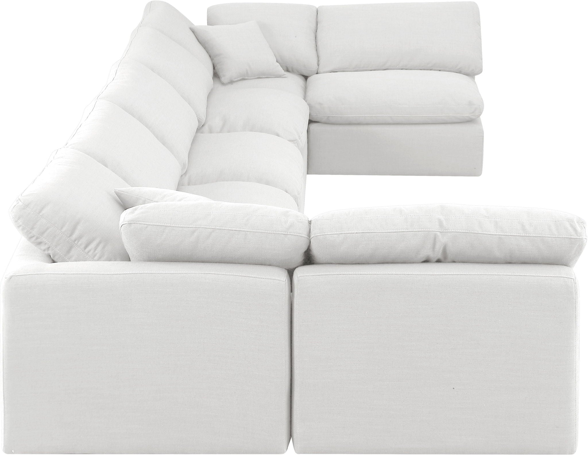 Indulge - Linen 7 Piece Modular U-Shaped Sectional - White