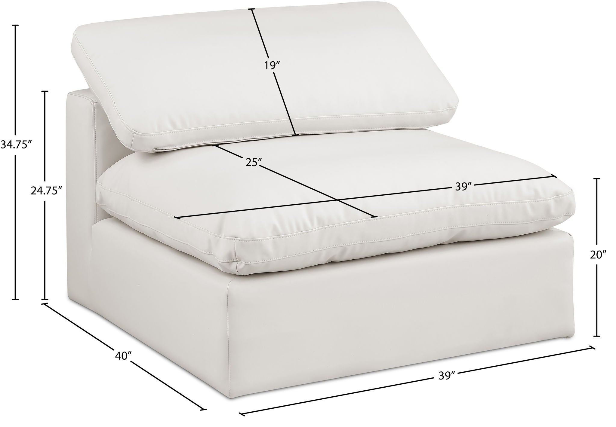 Comfy - Faux Leather Armless Chair