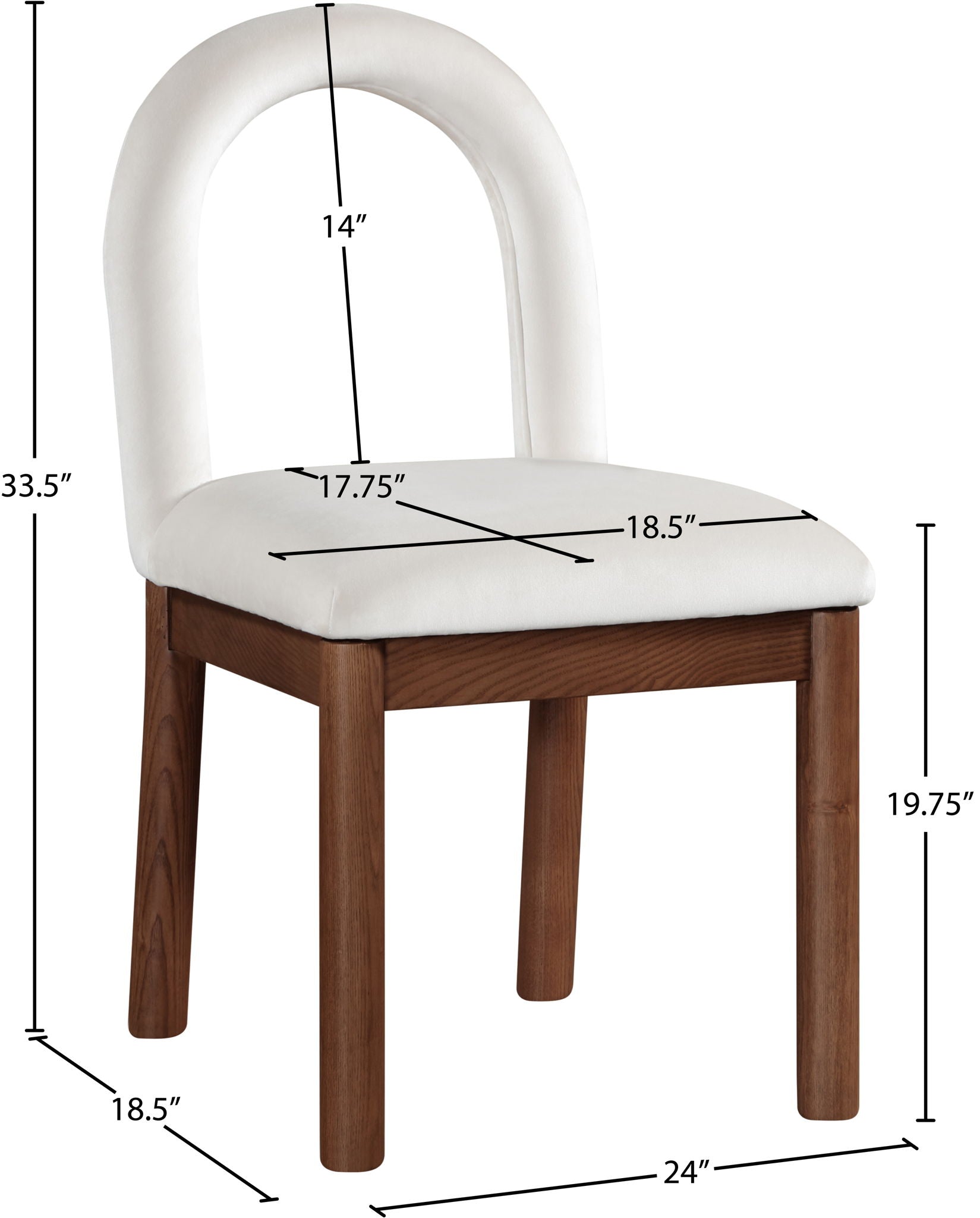 Conrad - Velvet Dining Chair With Brown Legs