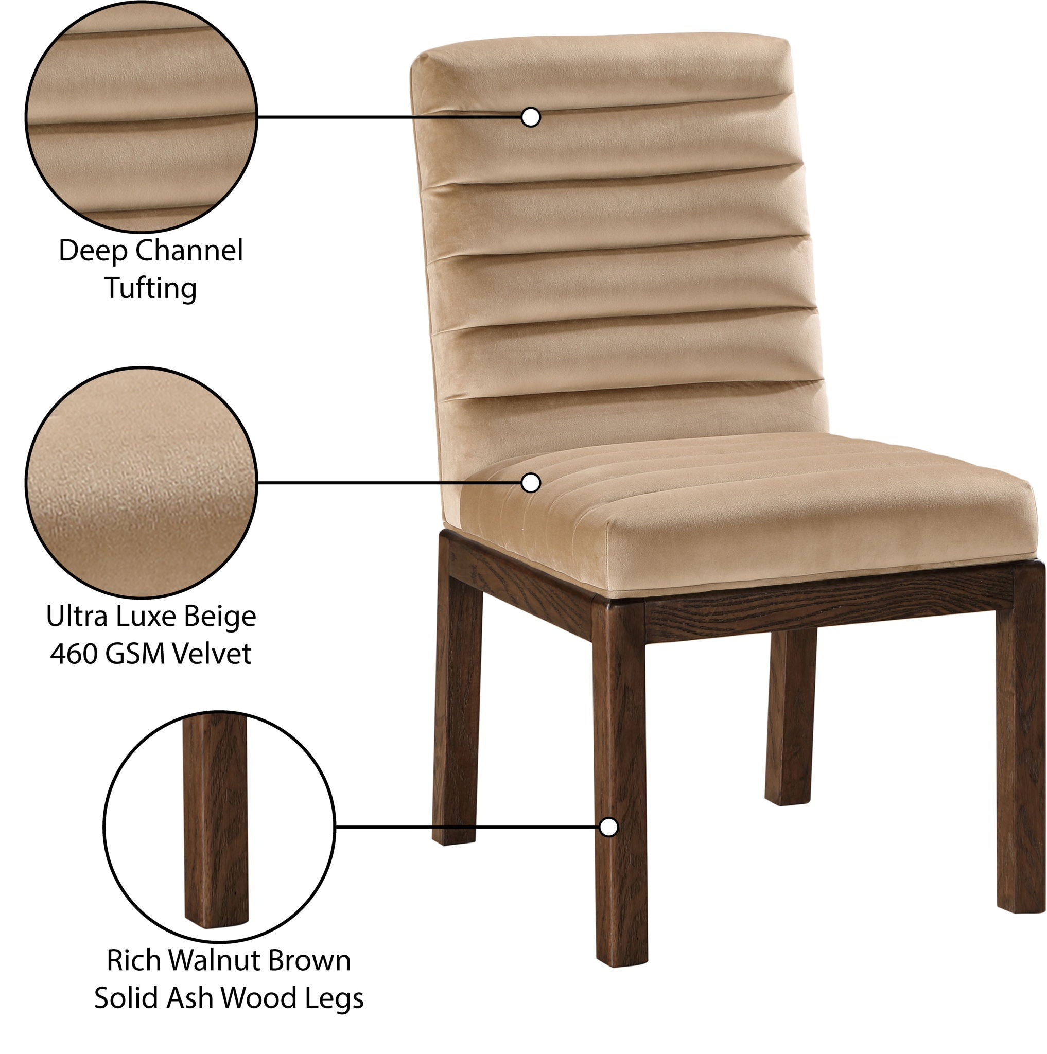 Evelyn - Dining Chair With Brown Legs