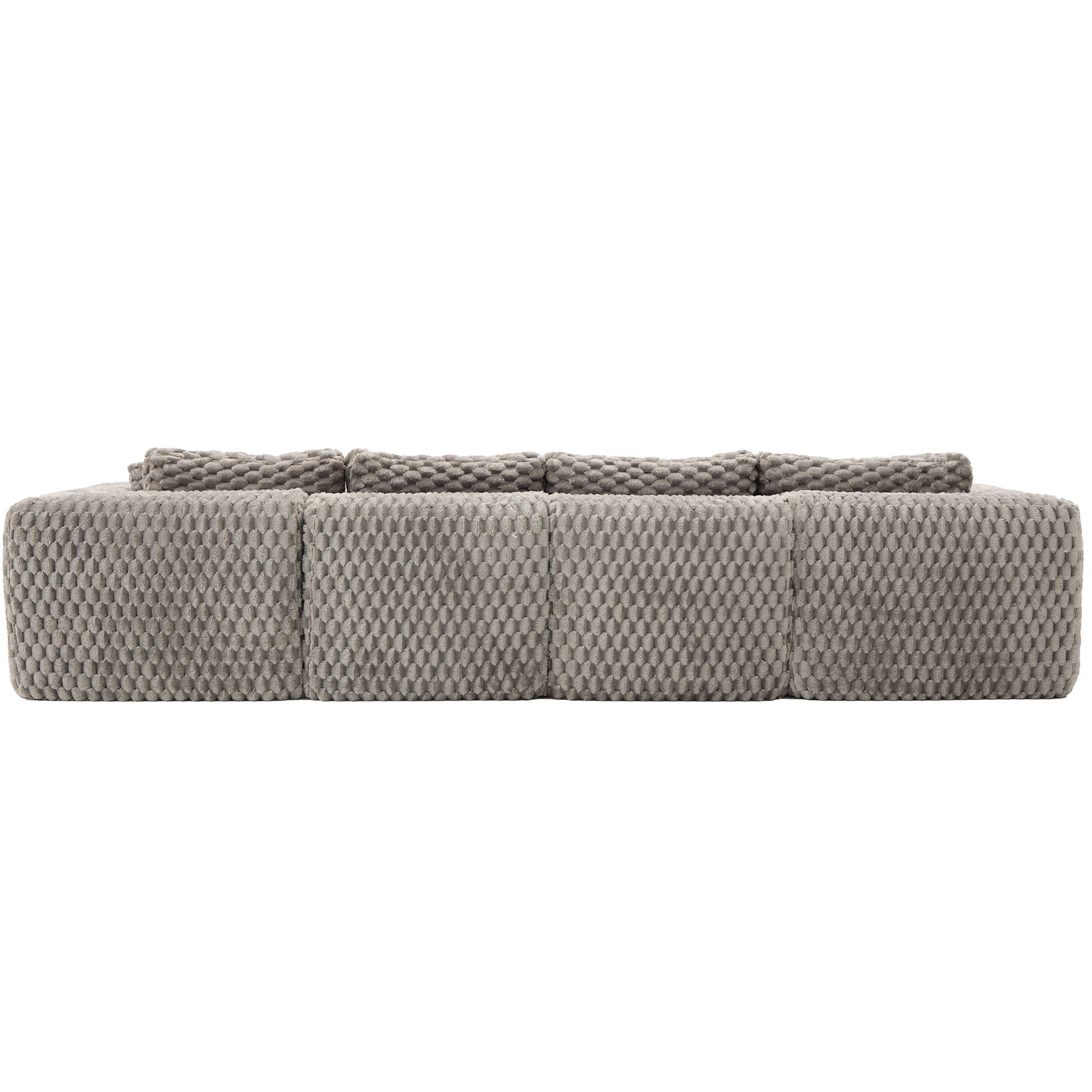 Modular Sectional Sofa, Boneless Couch With 2 Movable Ottomans