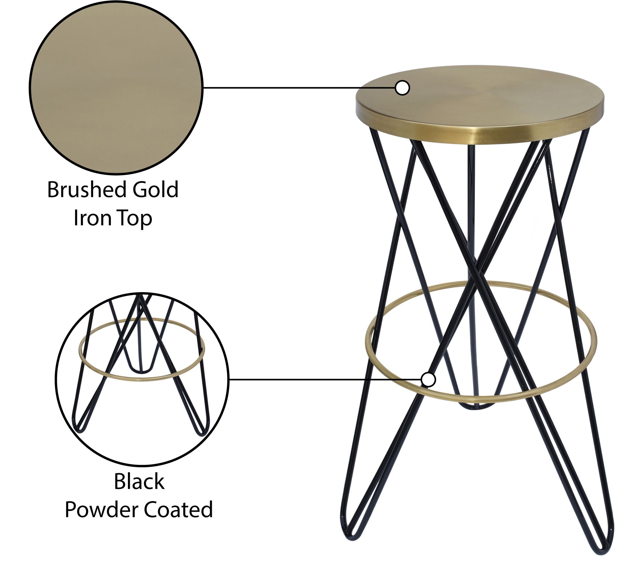 Mercury - Iron Bar Stool