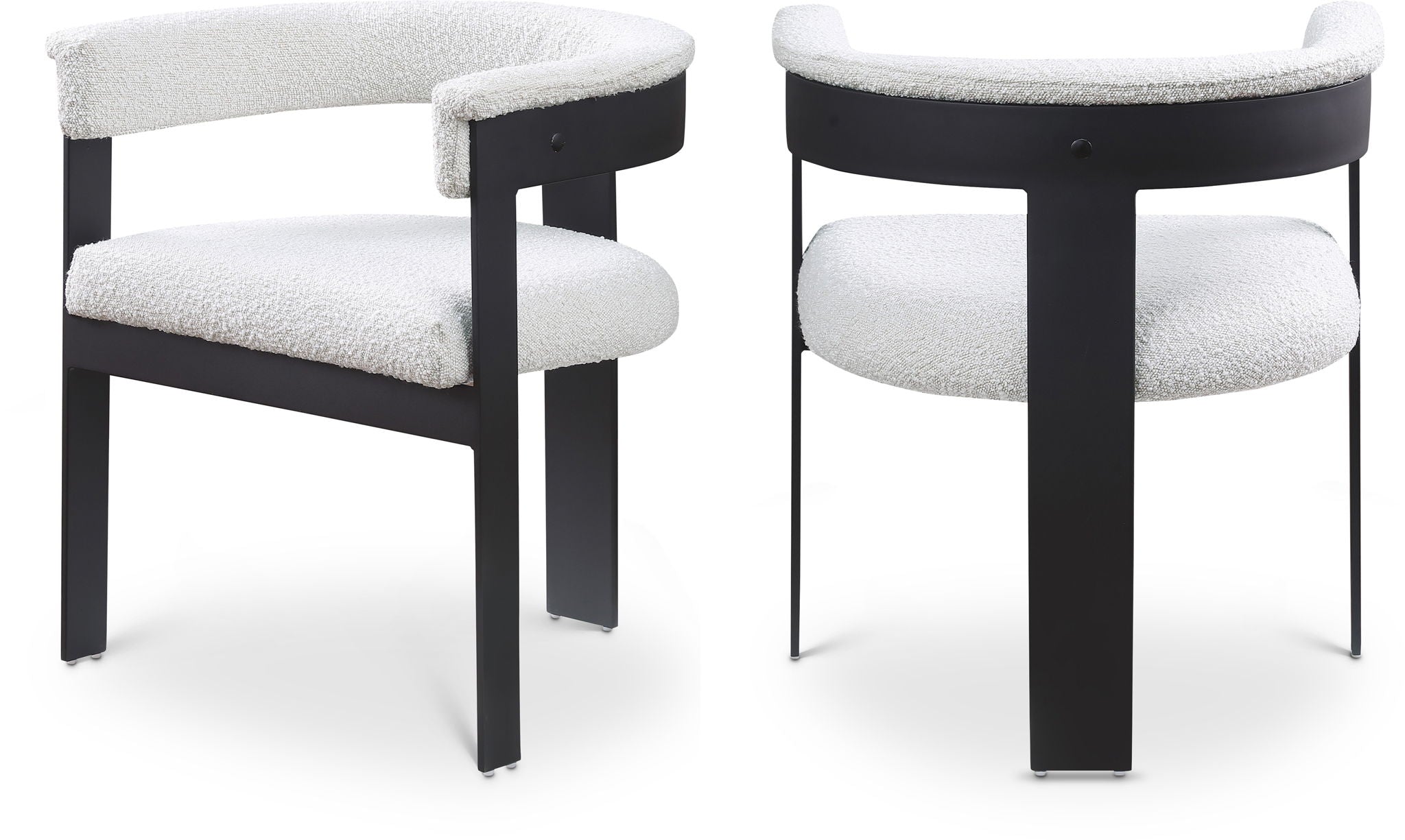 Romeo - Boucle Dining Chair With Black Base (Set of 2)