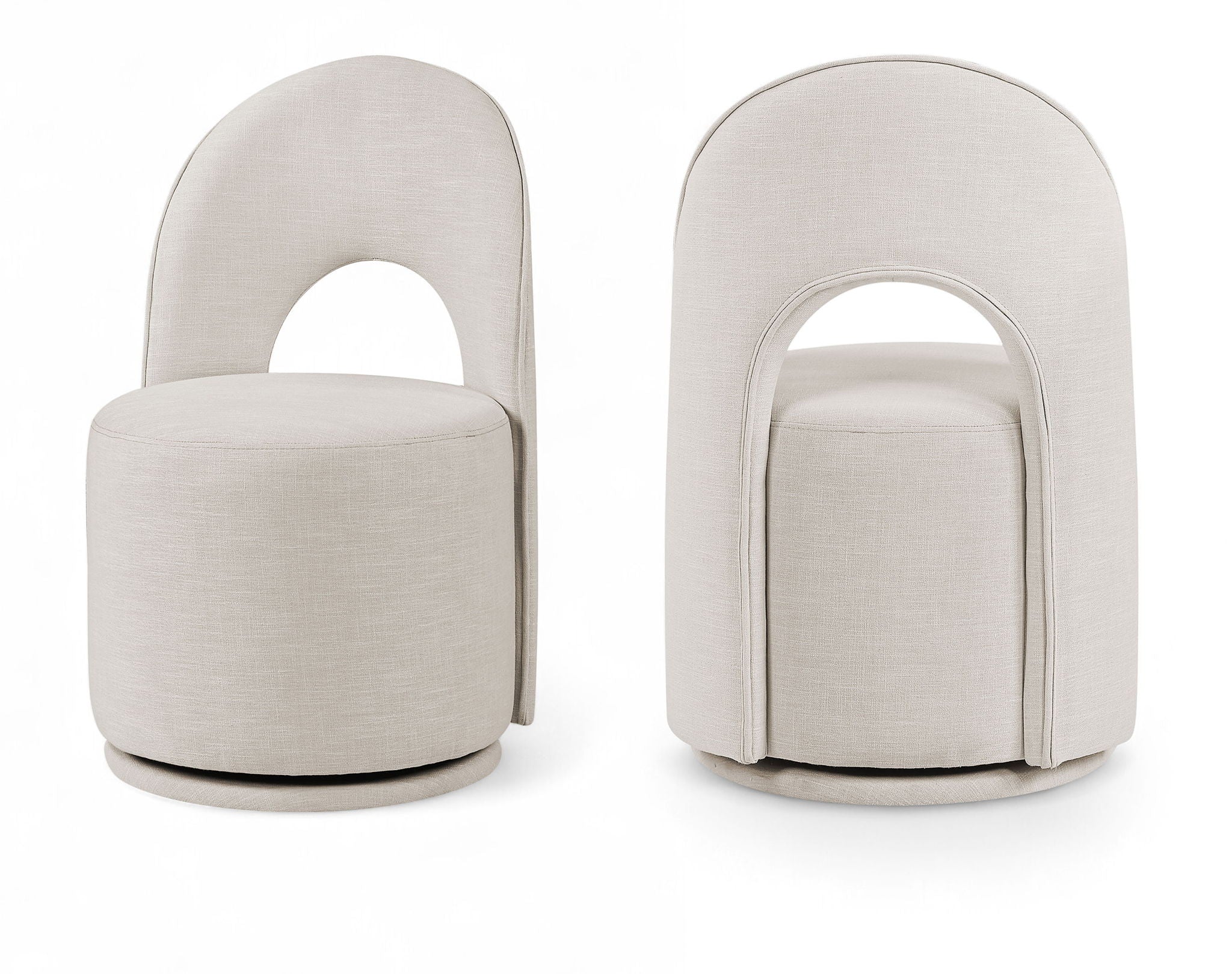 Cirelle - Linen Textured Performance Fabric Dining Chair (Set of 2)