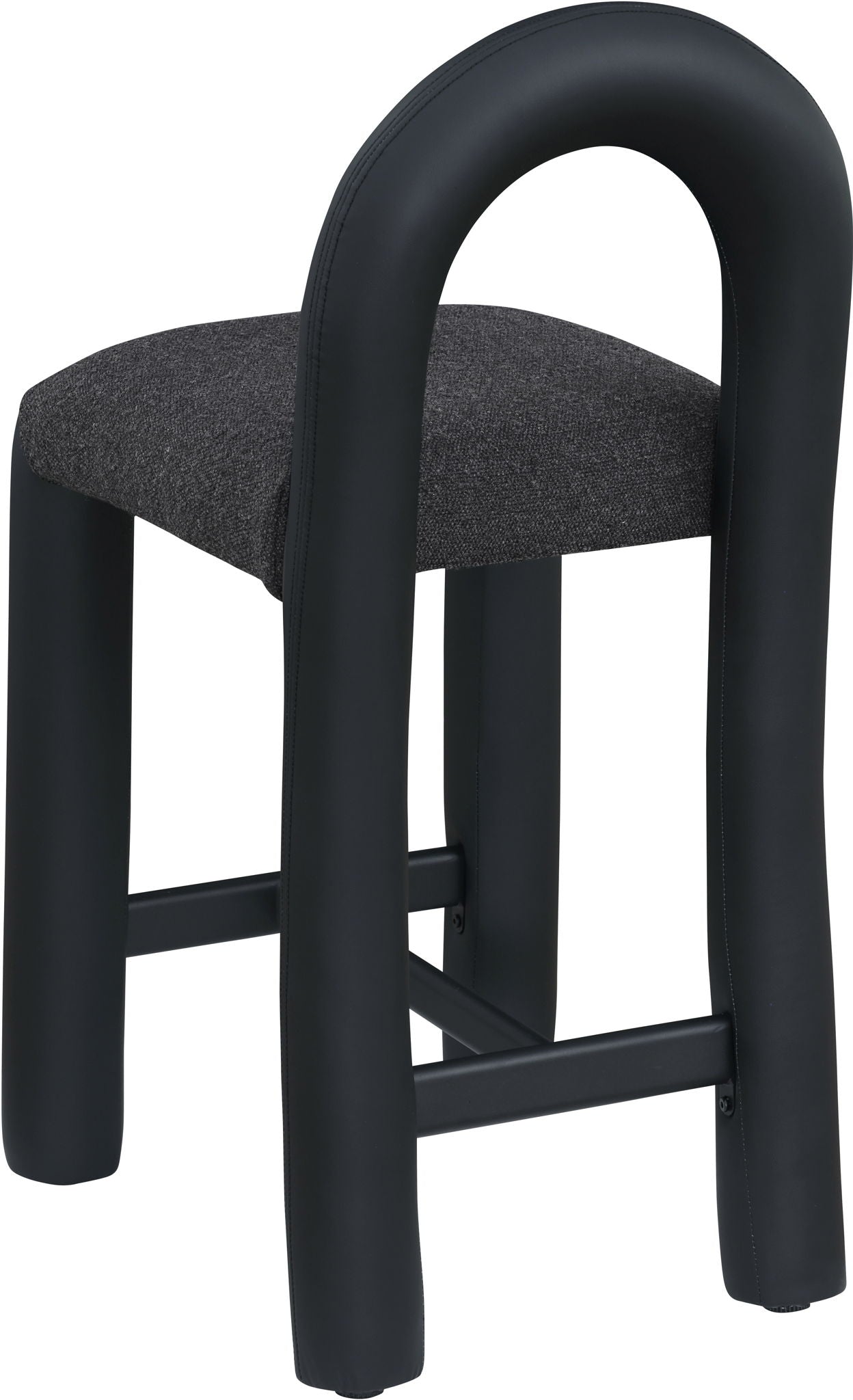 Amari - Vegan Leather and Boucle Fabric Stool