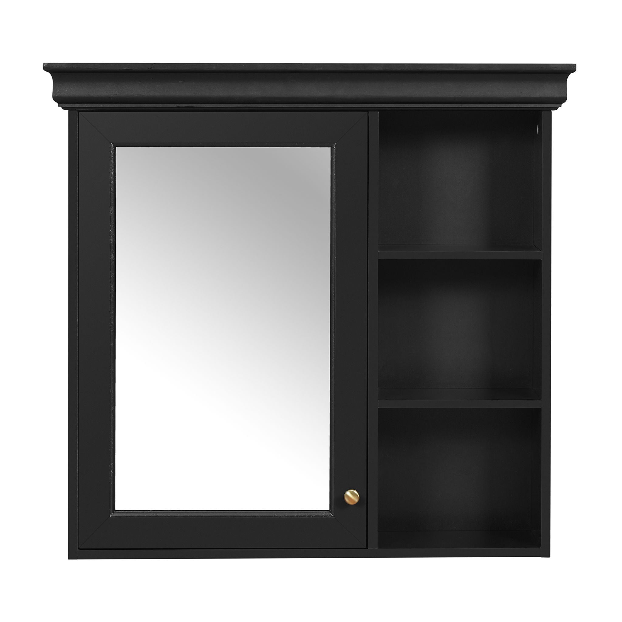Wall Mounted Bathroom Medicine Cabinet With Mirror And Adjustable Storage With Soft Close Hinges