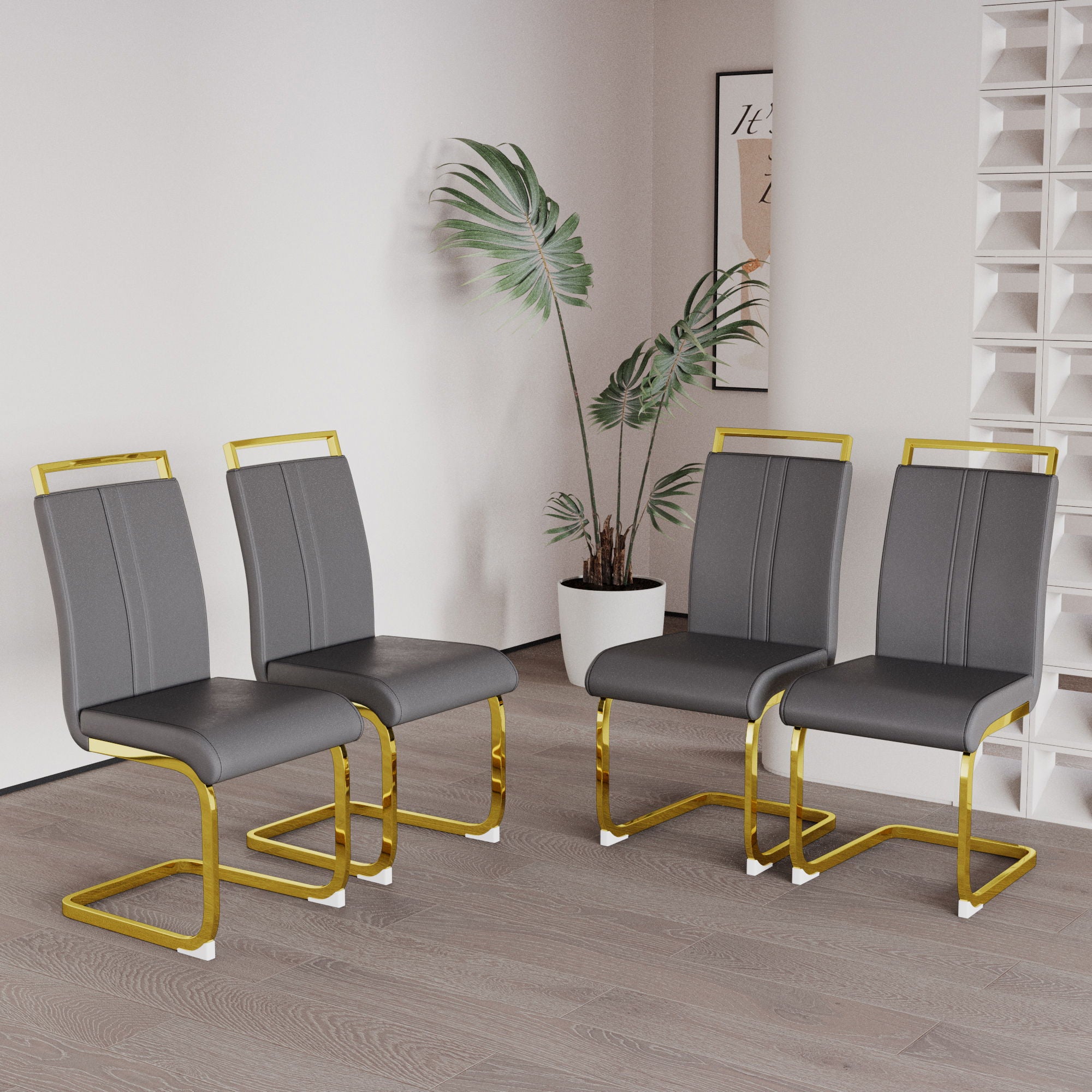 Side Dining Room Chair, Padded Seat High Back