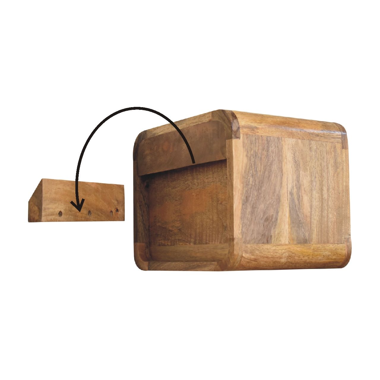 Mini Floating Open Bedside - Oak
