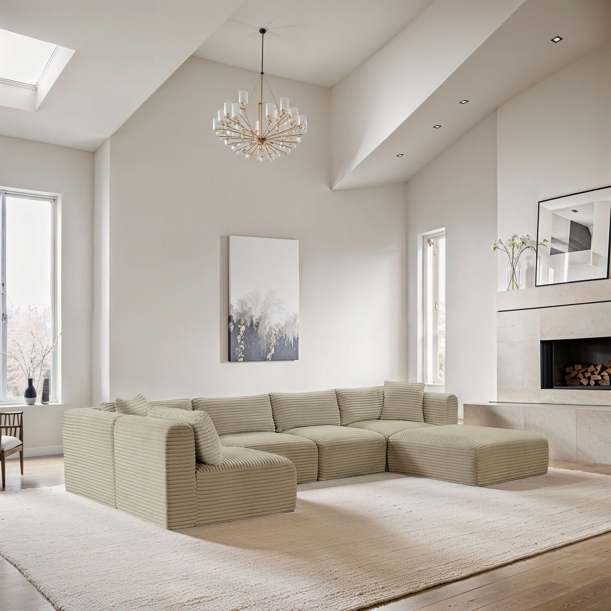 Shaggy - 6 Piece Modular U-Shaped Sectional