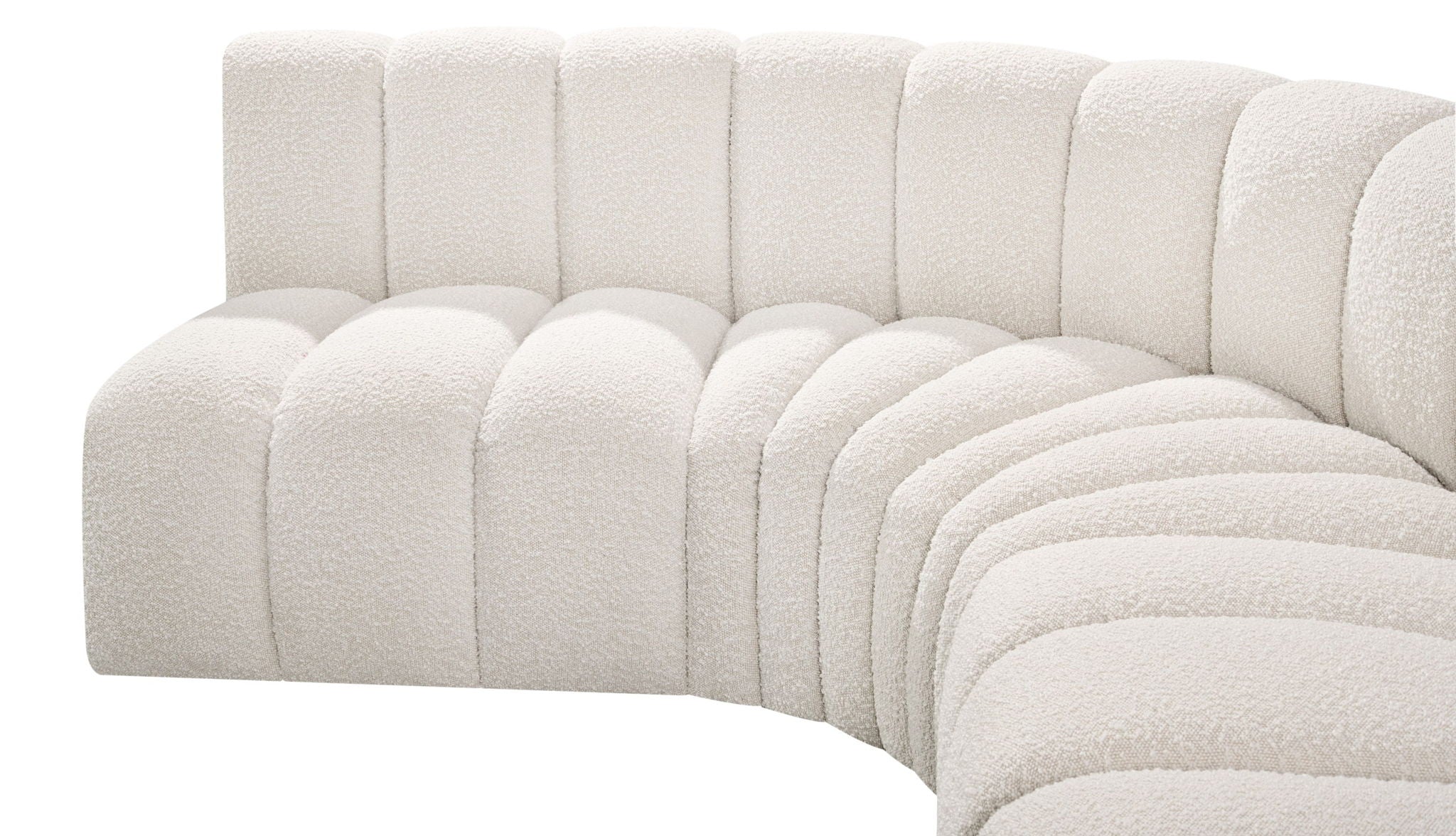 Arc - Boucle Fabric 6 Piece U-Shaped Modular Sofa