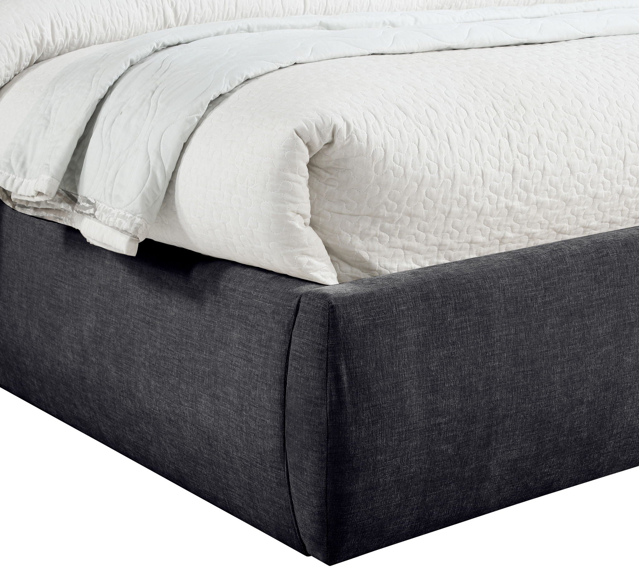 Adam - Chenille Fabric Bed With 89" Headboard