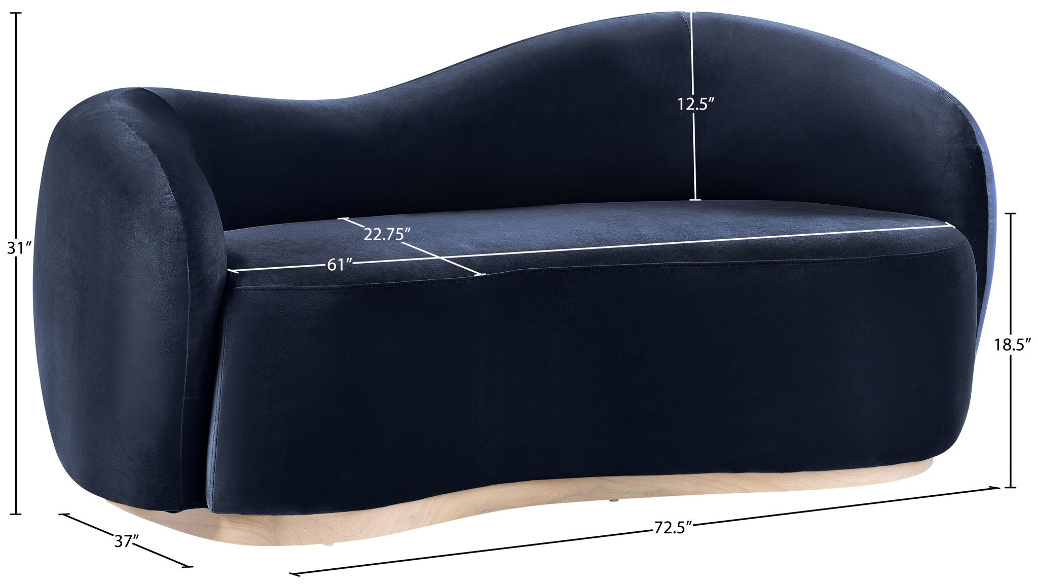 Gustavo - Velvet Upholstered Loveseat
