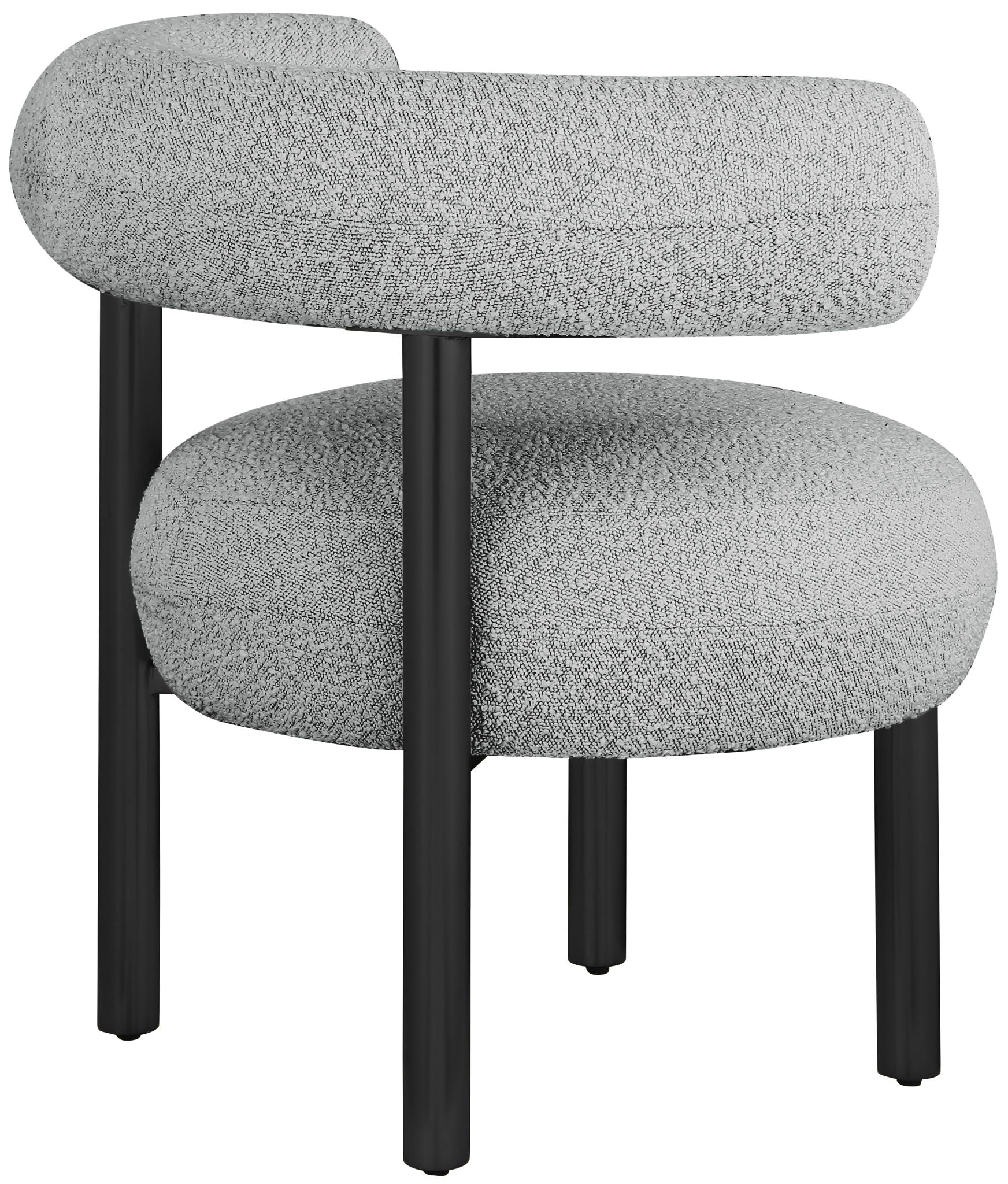 Bordeaux - Boucle Fabric Accent Chair With Black Legs
