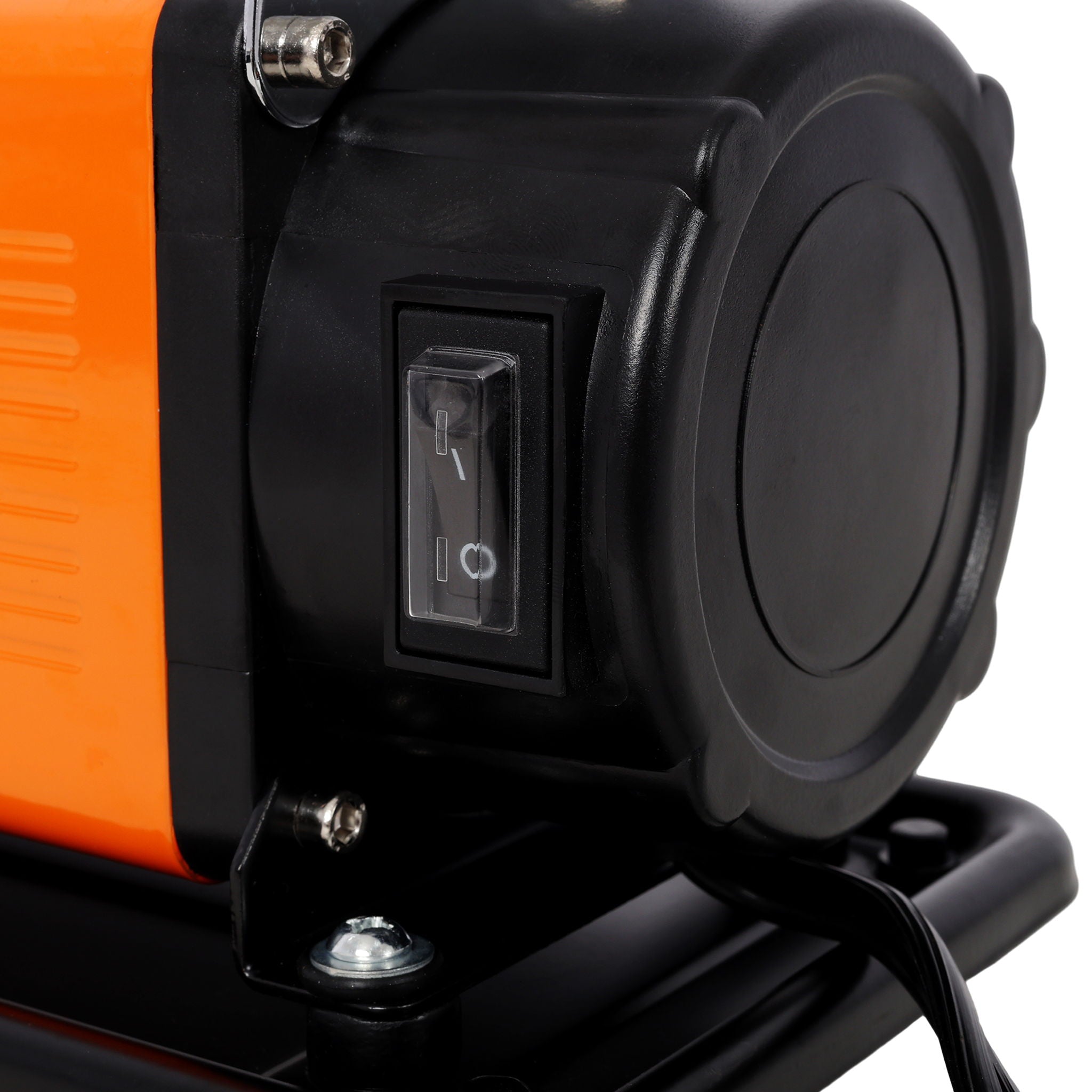 Heavy Duty 12V Air Compressor, Tire Inflator With Pressure Gauge, Compact Size - Black / Orange