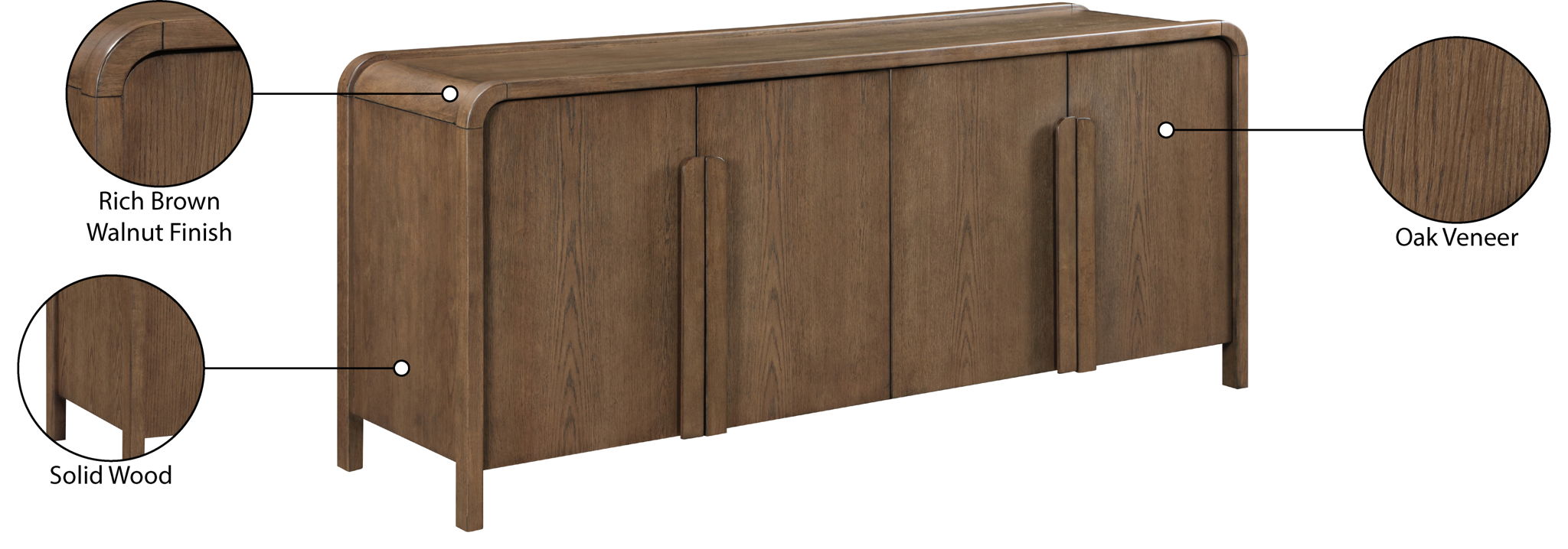 Harmony - Oak Veneer And Solid Wood Sideboard/Buffet