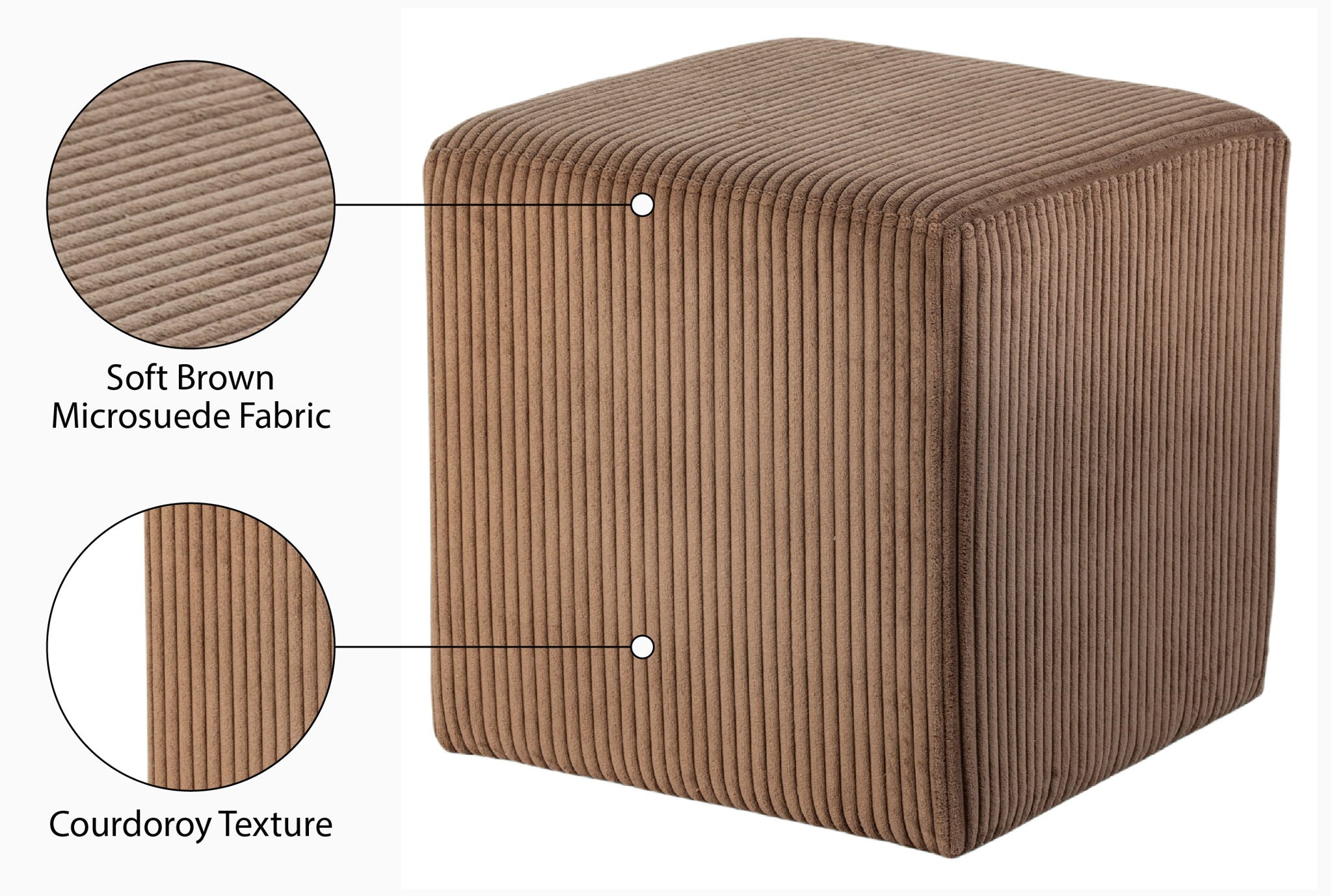 Roy - Microsuede Ottoman / Stool