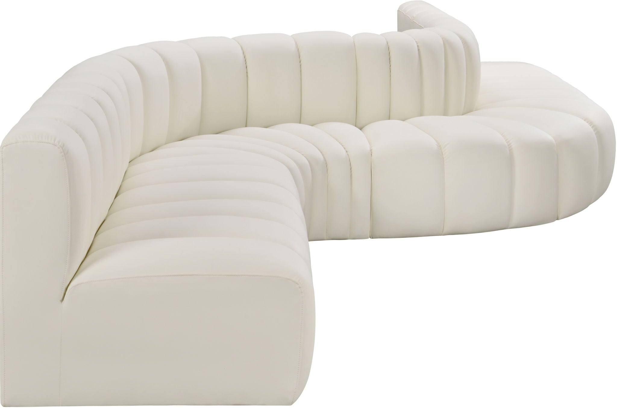 Arc - Faux Leather 8 Piece Curved Modular Sofa