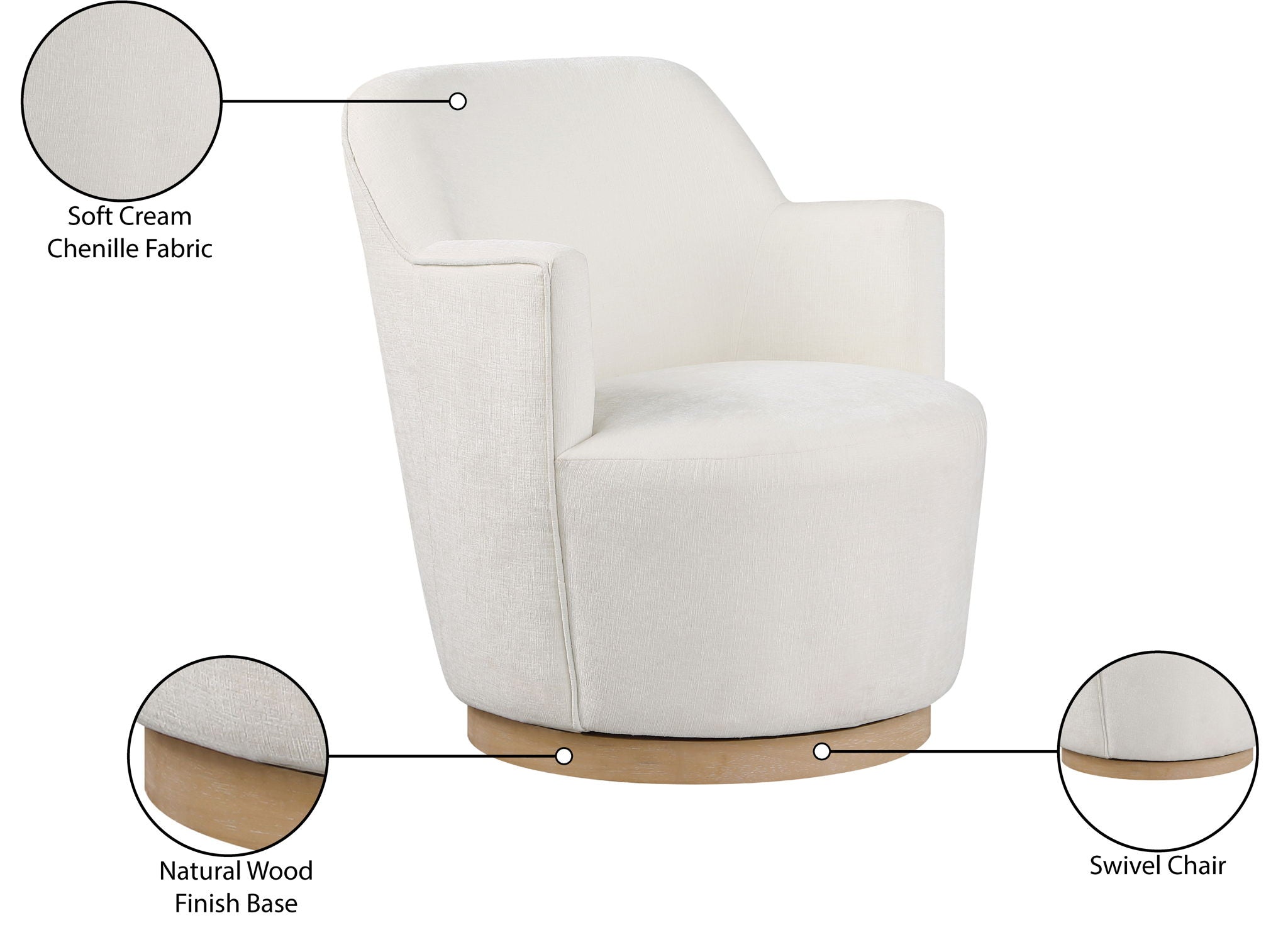 Clarita - Chenille Swivel Accent Chair
